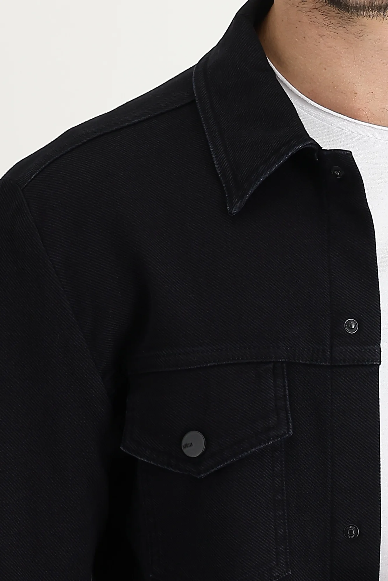 Koyu Lacivert Slim Fit Dar Kesim Denim Kot Pamuklu Ceket - Image 4