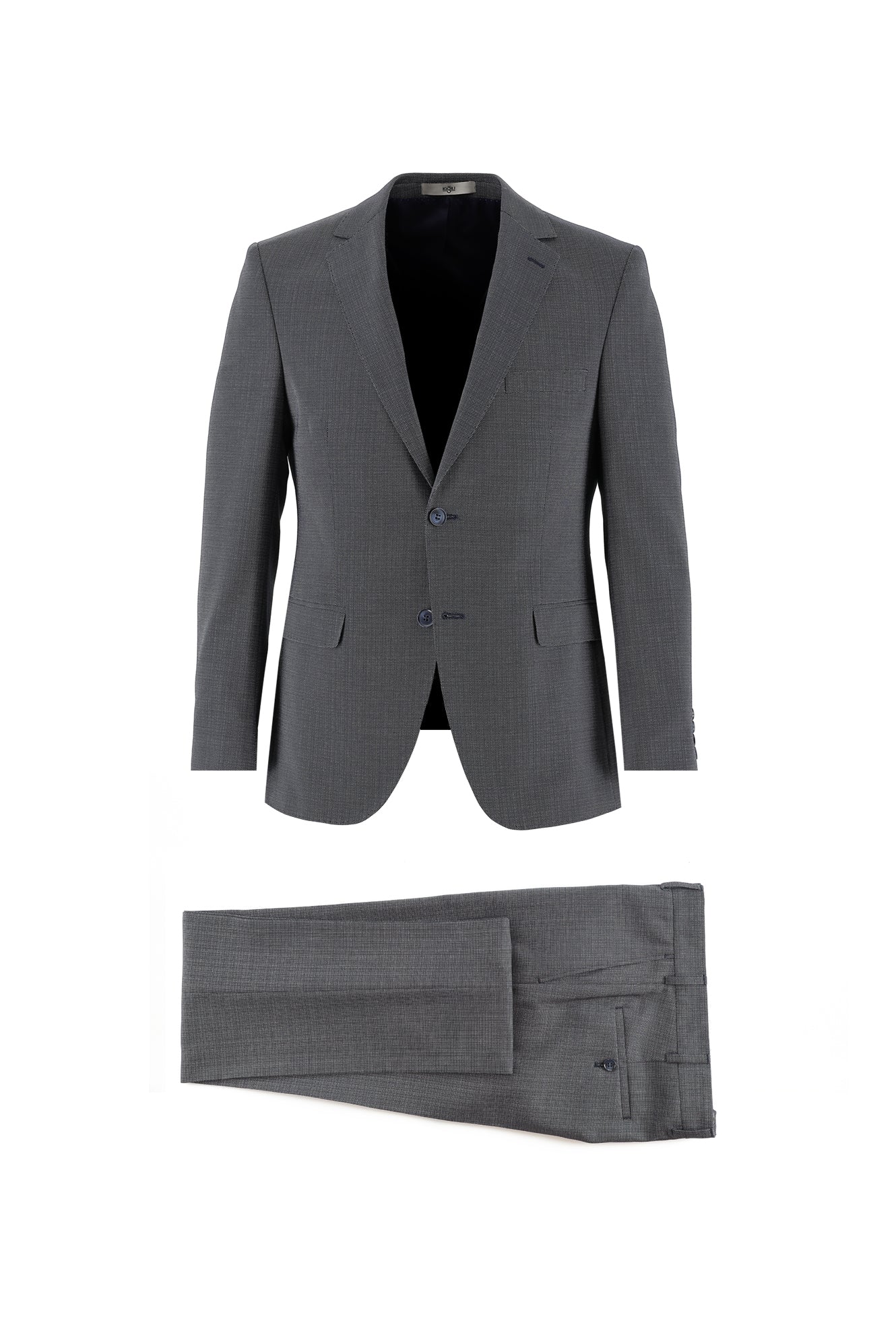 Koyu Lacivert 7 Drop Slim Fit Dar Kesim Desenli Takım Elbise