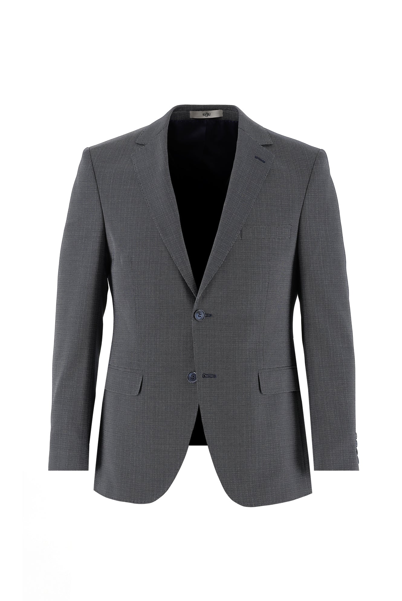 Koyu Lacivert 7 Drop Slim Fit Dar Kesim Desenli Takım Elbise - Image 2