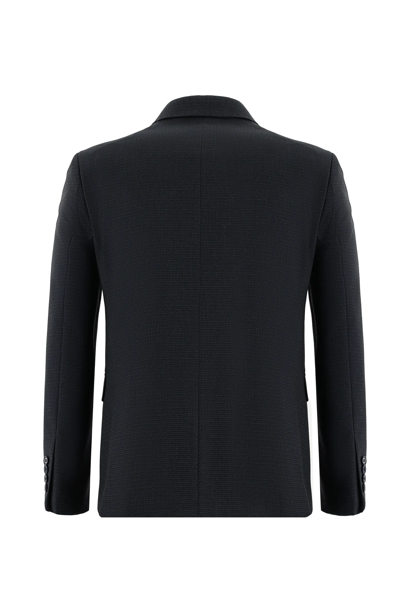 Koyu Lacivert 7 Drop Slim Fit Dar Kesim Desenli Kombinli Takım Elbise - Image 3