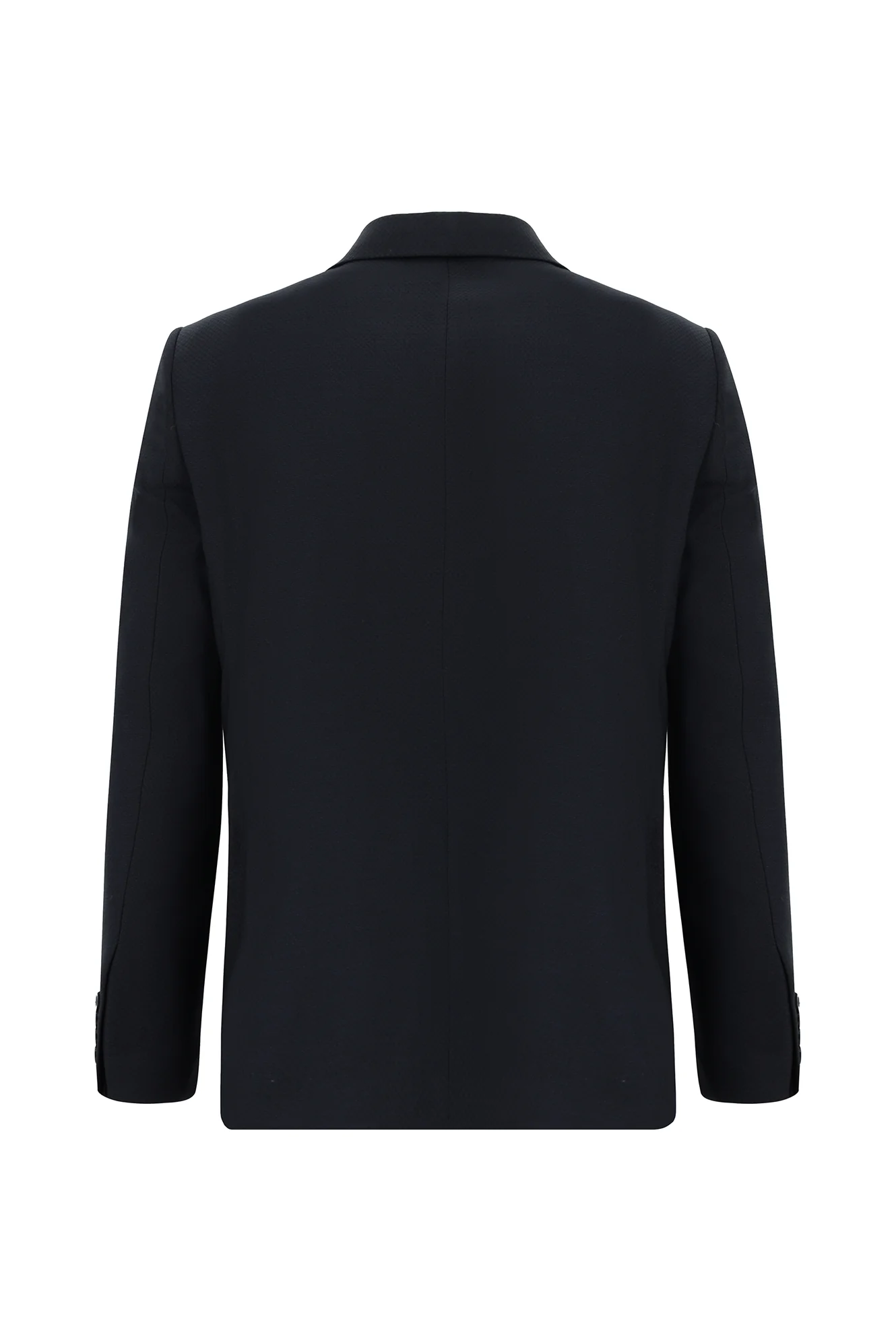 Koyu Lacivert 7 Drop Slim Fit Dar Kesim Desenli Kruvaze Takım Elbise - Image 3