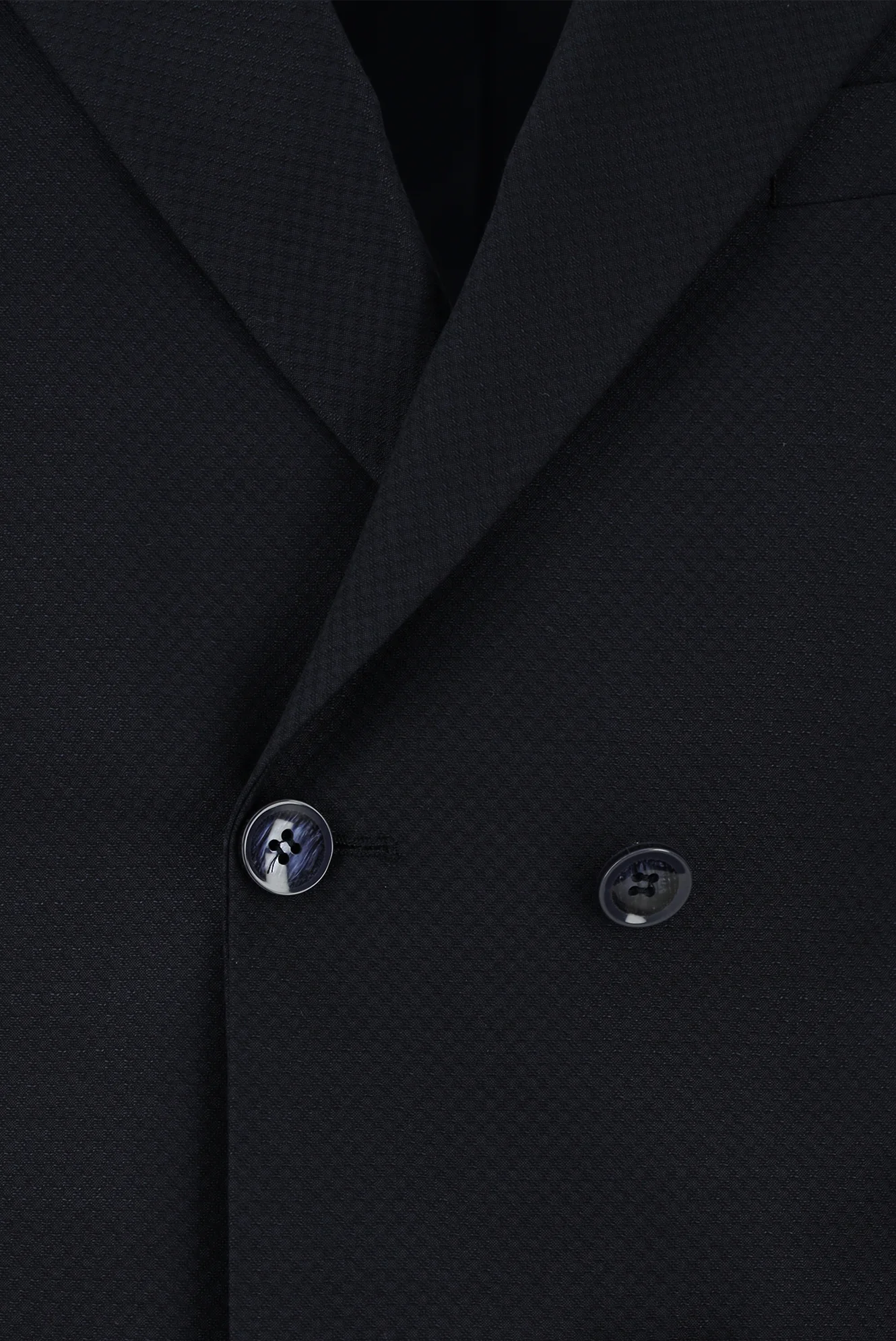 Koyu Lacivert 7 Drop Slim Fit Dar Kesim Desenli Kruvaze Takım Elbise - Image 4