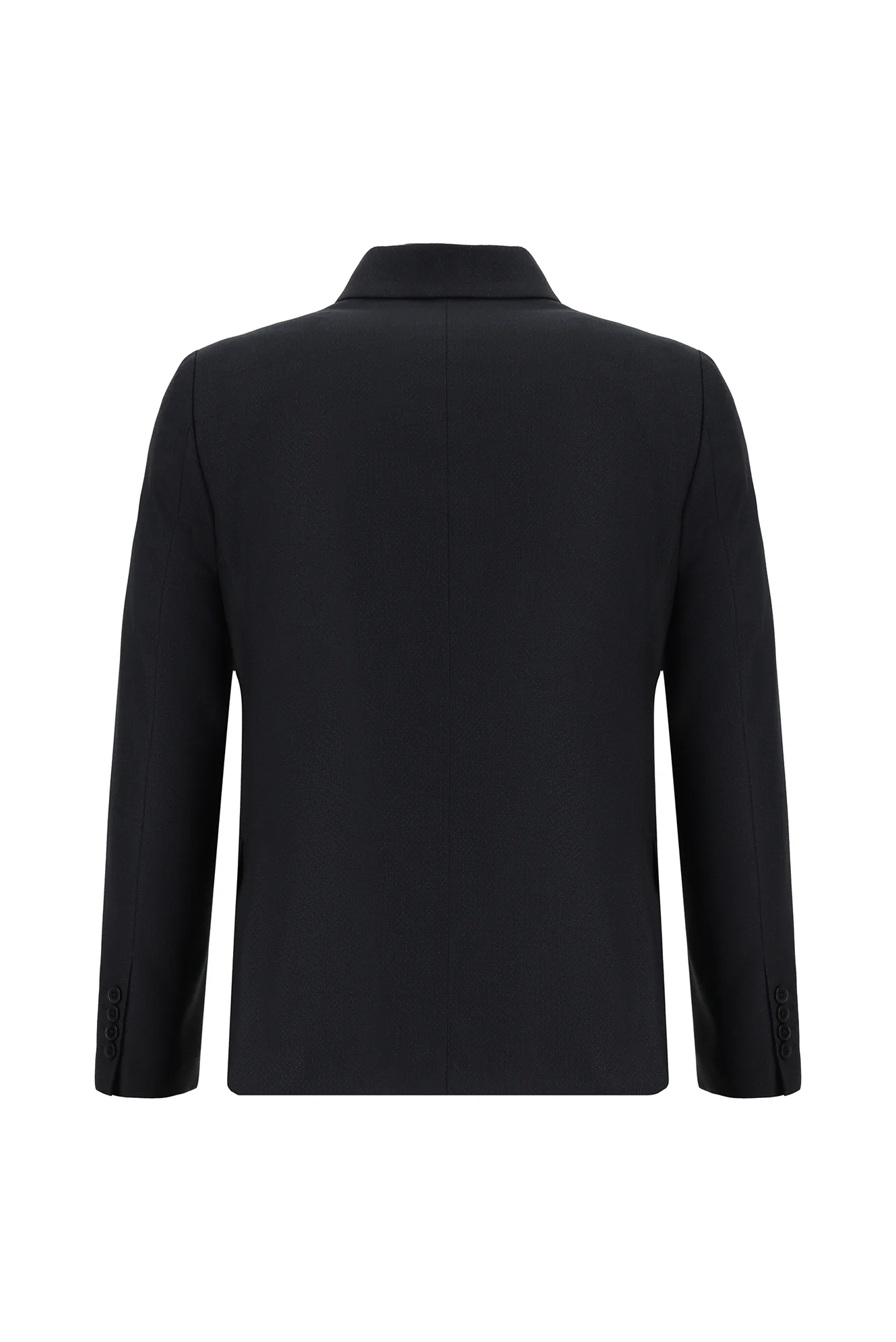 Koyu Lacivert 7 Drop Slim Fit Dar Kesim Desenli Kruvaze Takım Elbise - Image 3