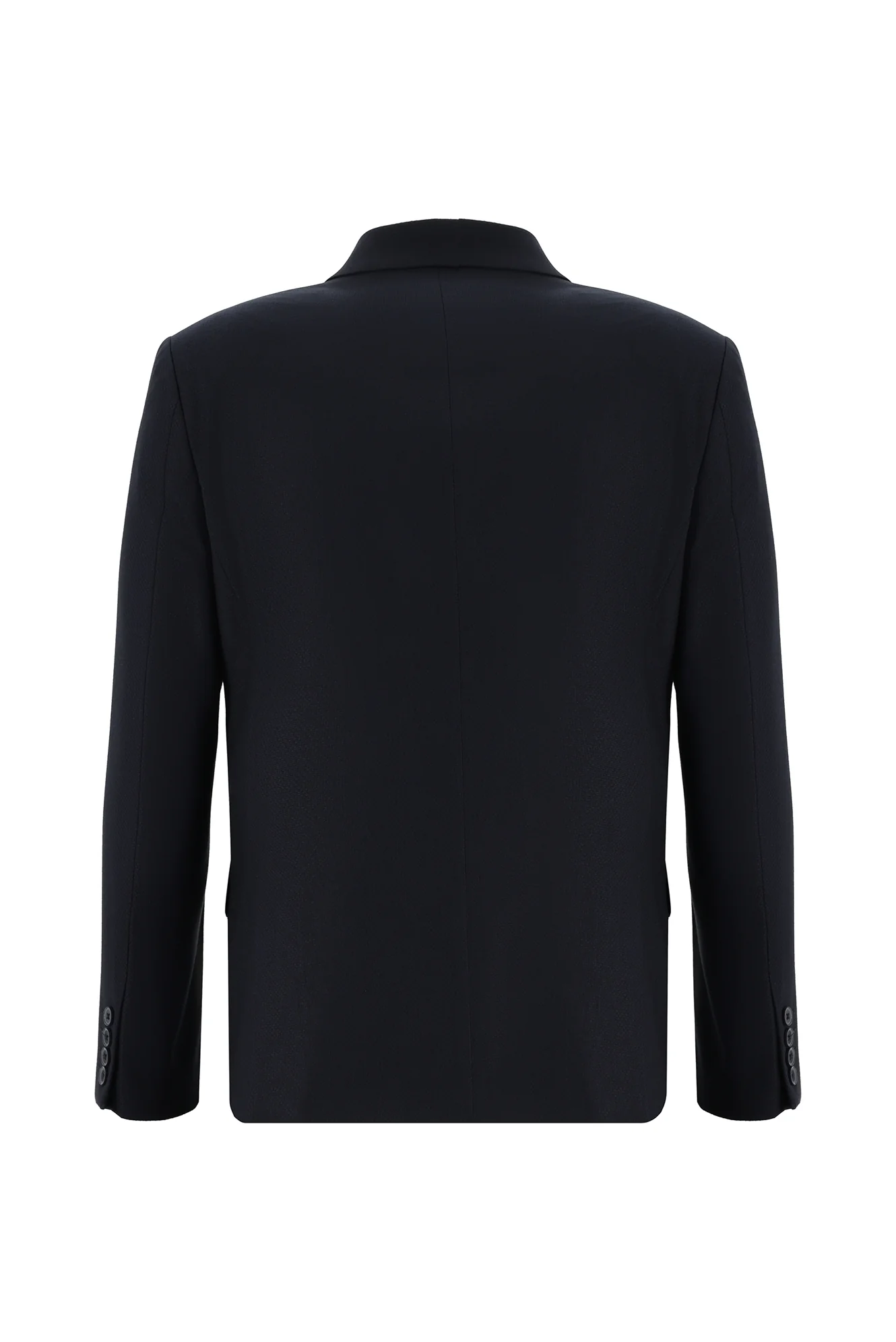 Koyu Lacivert 7 Drop Slim Fit Dar Kesim Desenli Kruvaze Takım Elbise - Image 3