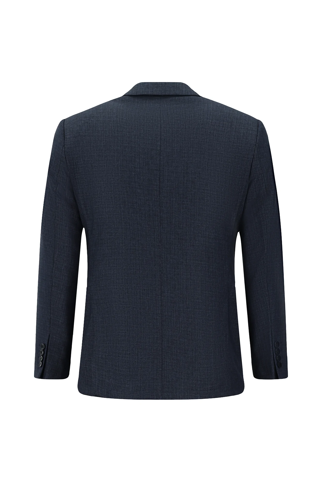 Koyu Lacivert 7 Drop Slim Fit Dar Kesim Desenli Kruvaze Takım Elbise - Image 2