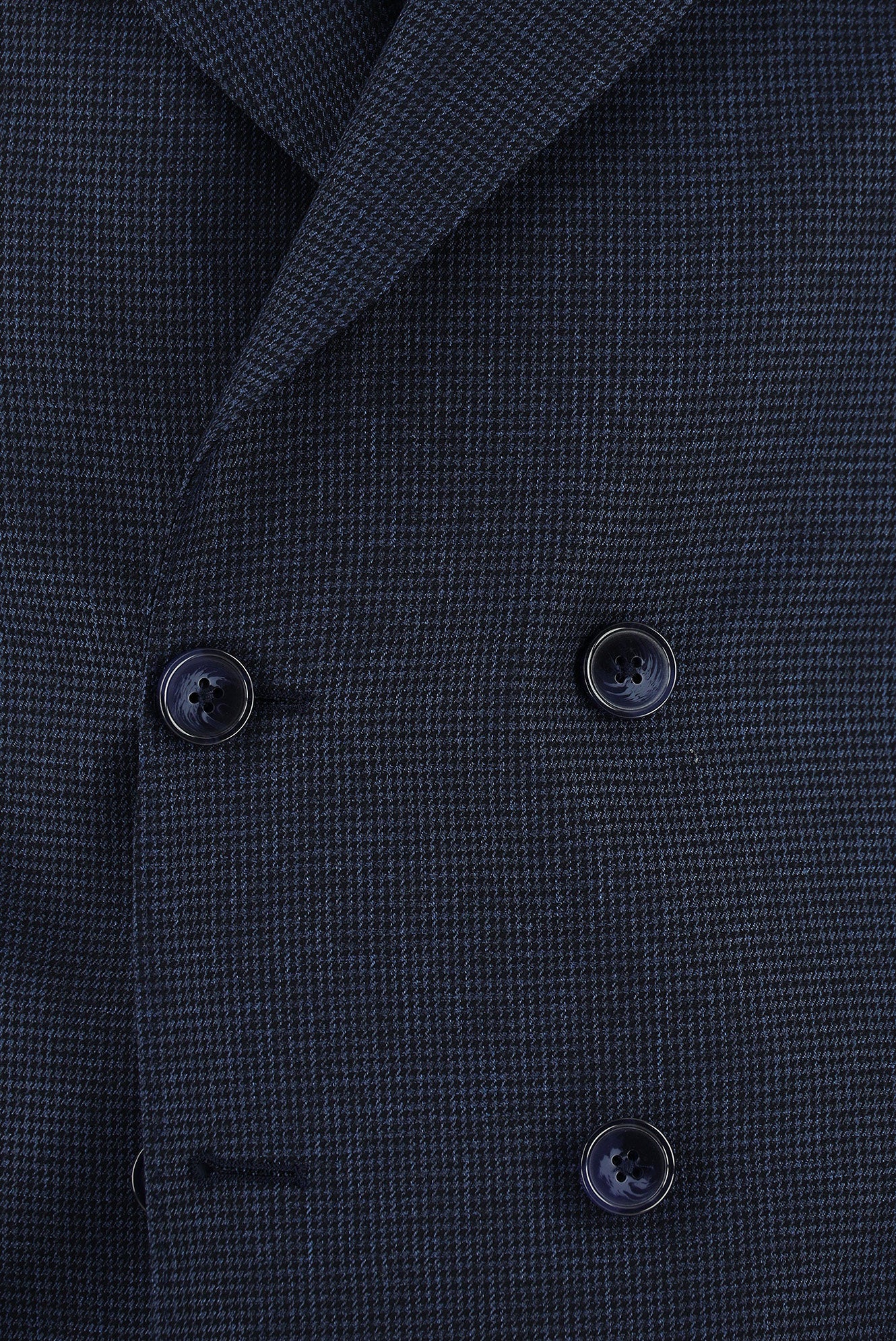 Koyu Lacivert 7 Drop Slim Fit Dar Kesim Desenli Kruvaze Takım Elbise - Image 4
