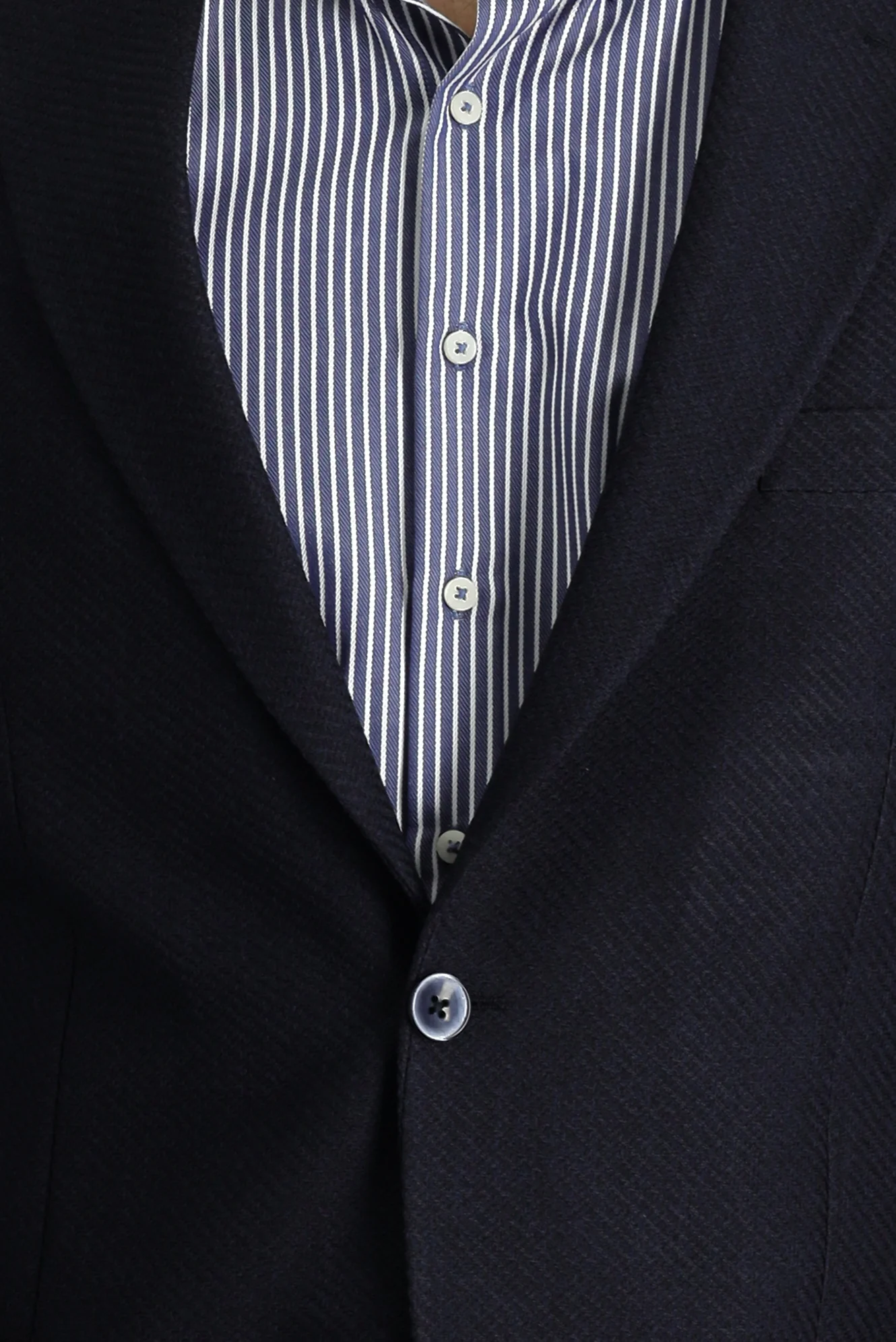 Koyu Lacivert 7 Drop Slim Fit Dar Kesim Desenli Spor Ceket - Image 5