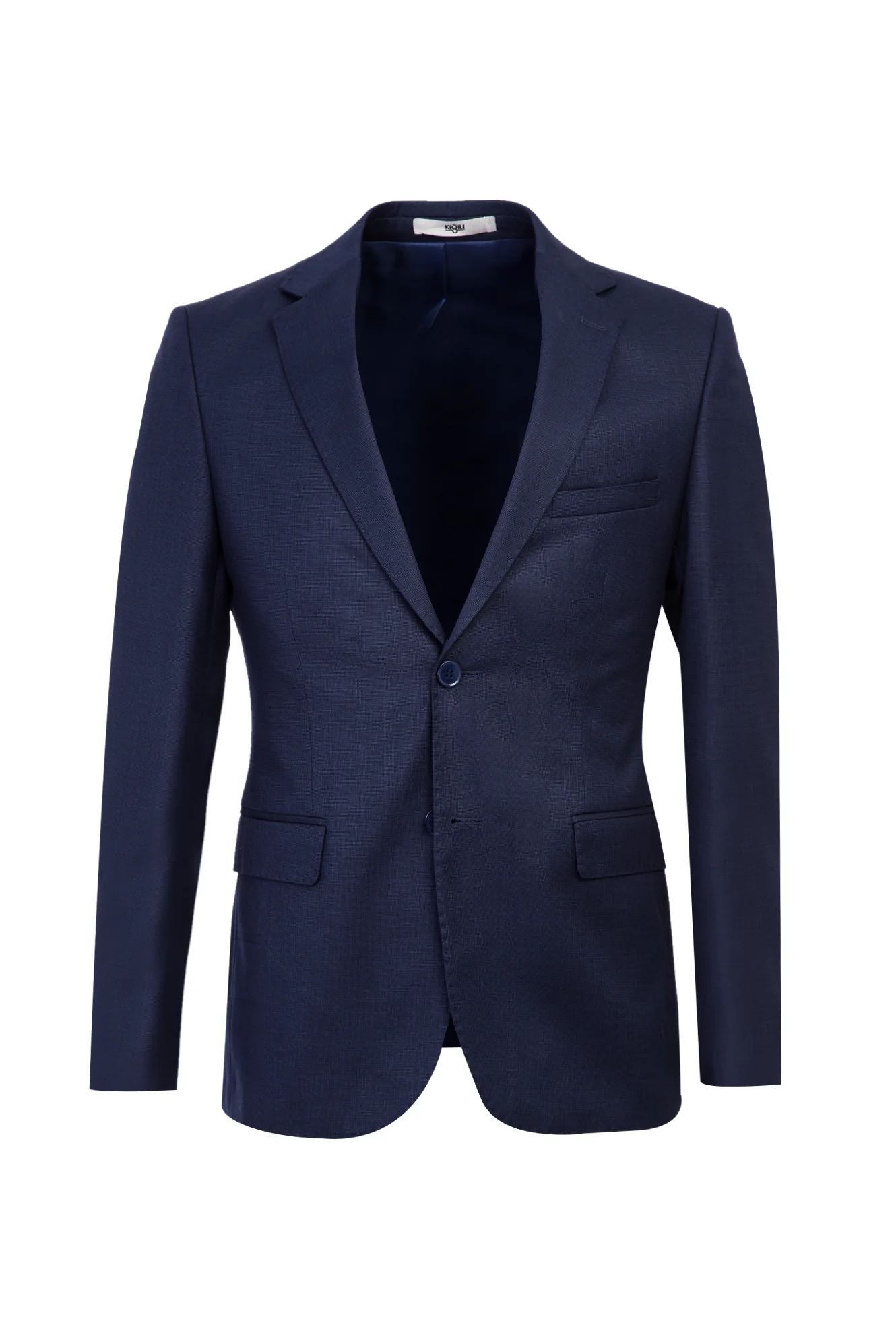 Koyu Lacivert 7 Drop Slim Fit Dar Kesim Desenli Takım Elbise - Image 2