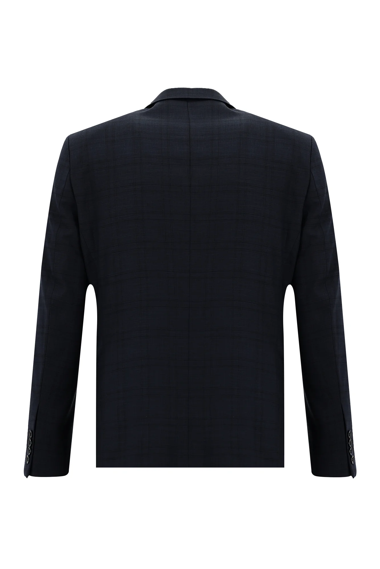 Koyu Lacivert 7 Drop Slim Fit Dar Kesim Ekose Takım Elbise - Image 3