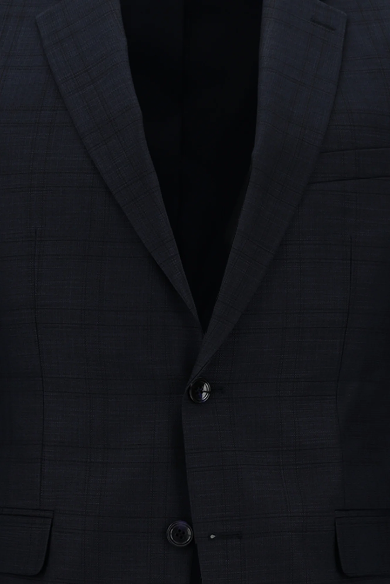 Koyu Lacivert 7 Drop Slim Fit Dar Kesim Ekose Takım Elbise - Image 4