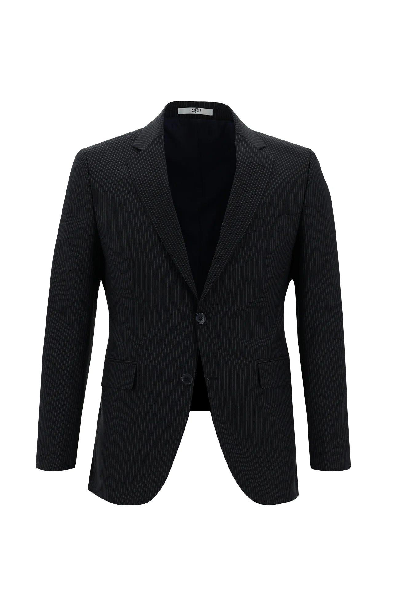 Koyu Lacivert 7 Drop Slim Fit Dar Kesim Çizgili Takım Elbise - Image 2