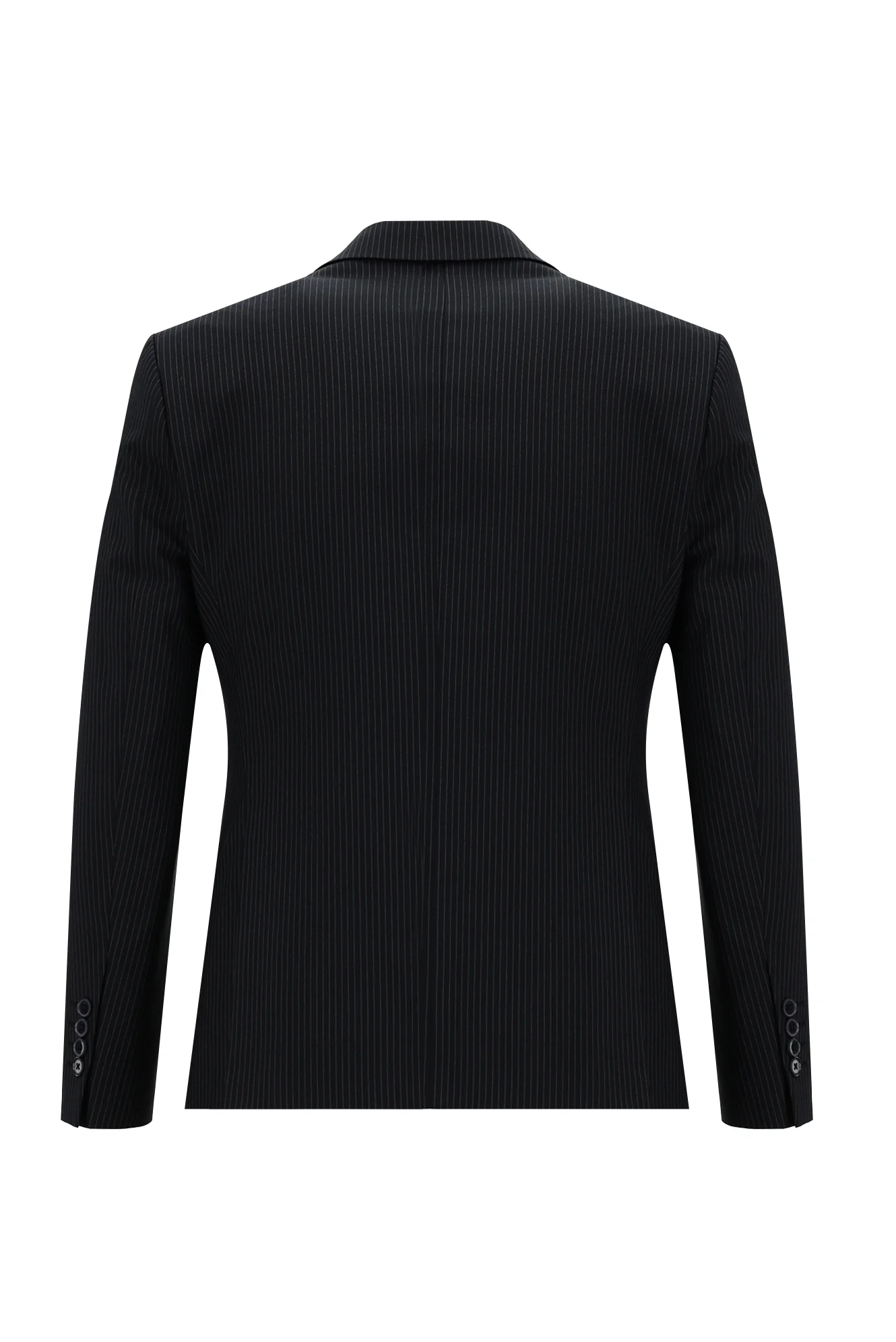 Koyu Lacivert 7 Drop Slim Fit Dar Kesim Çizgili Takım Elbise - Image 3