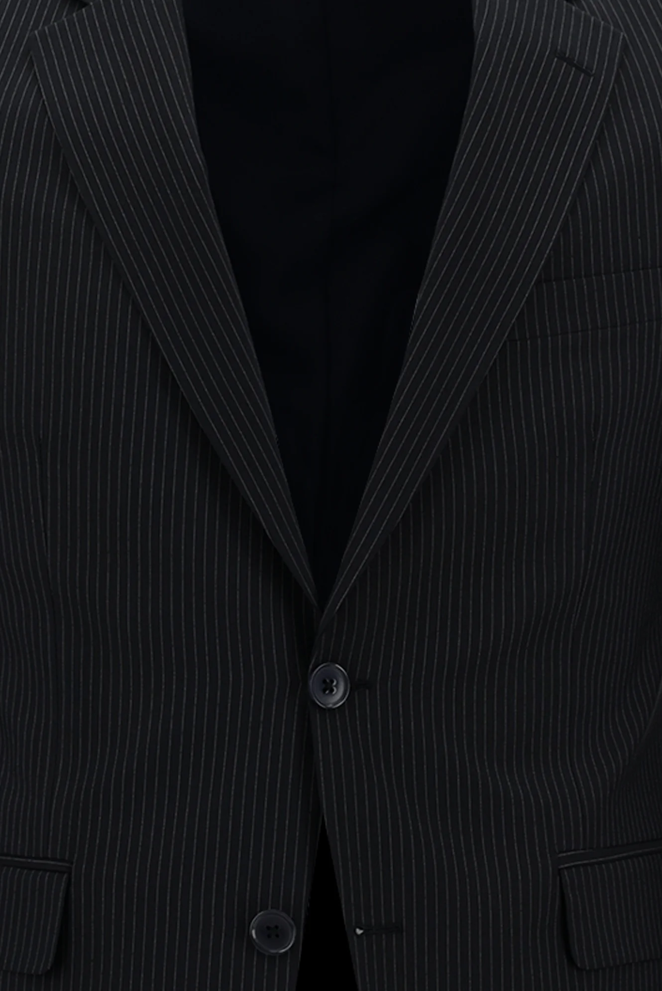 Koyu Lacivert 7 Drop Slim Fit Dar Kesim Çizgili Takım Elbise - Image 4