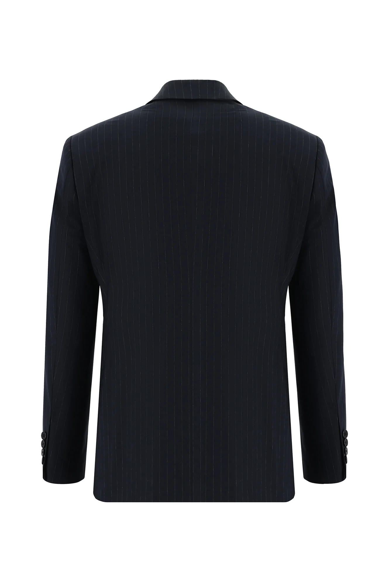 Koyu Lacivert 7 Drop Slim Fit Dar Kesim Çizgili Takım Elbise - Image 3