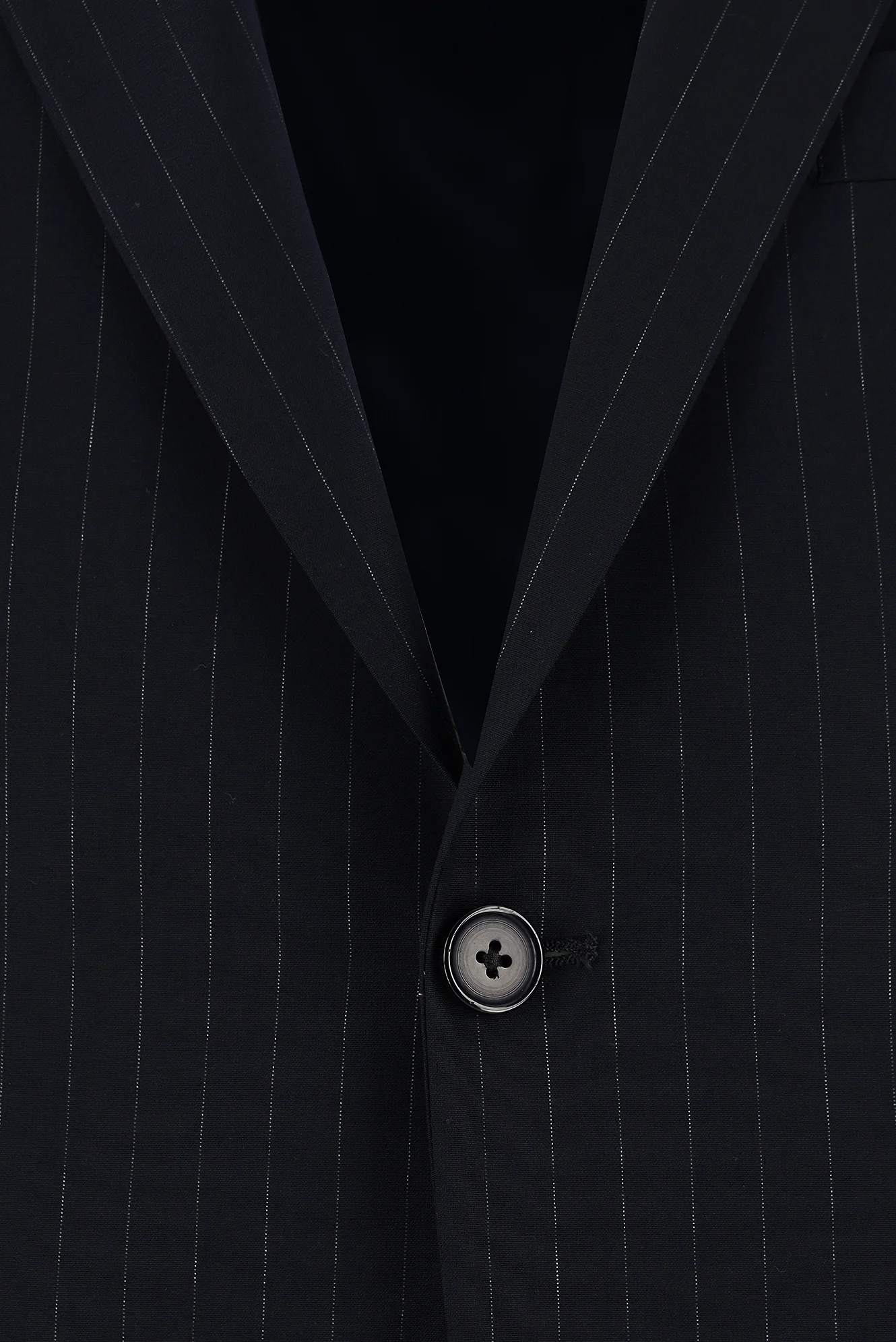 Koyu Lacivert 7 Drop Slim Fit Dar Kesim Çizgili Takım Elbise - Image 4