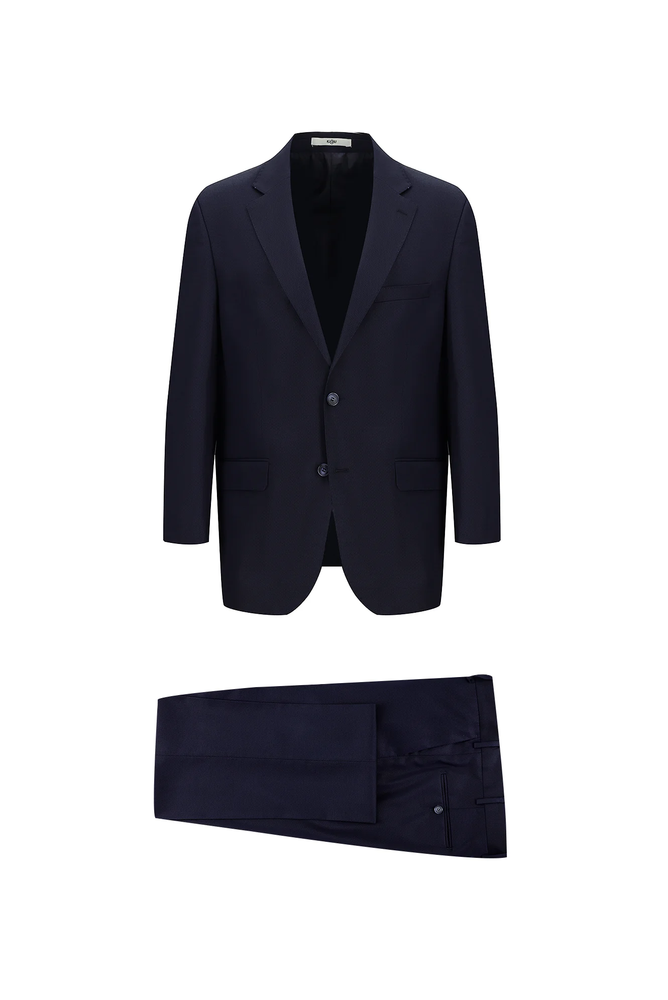 Koyu Lacivert 7 Drop Slim Fit Dar Kesim Desenli Takım Elbise