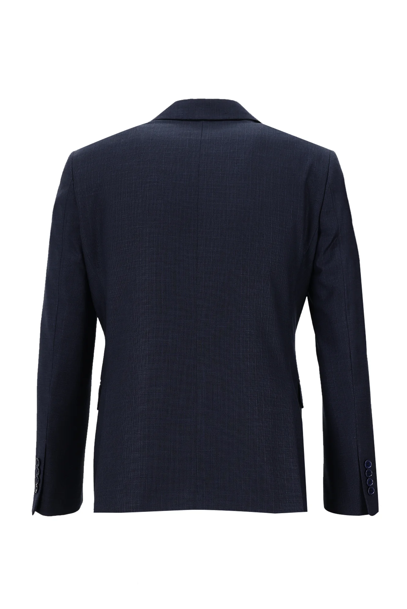 Koyu Lacivert 7 Drop Slim Fit Dar Kesim Desenli Takım Elbise - Image 3