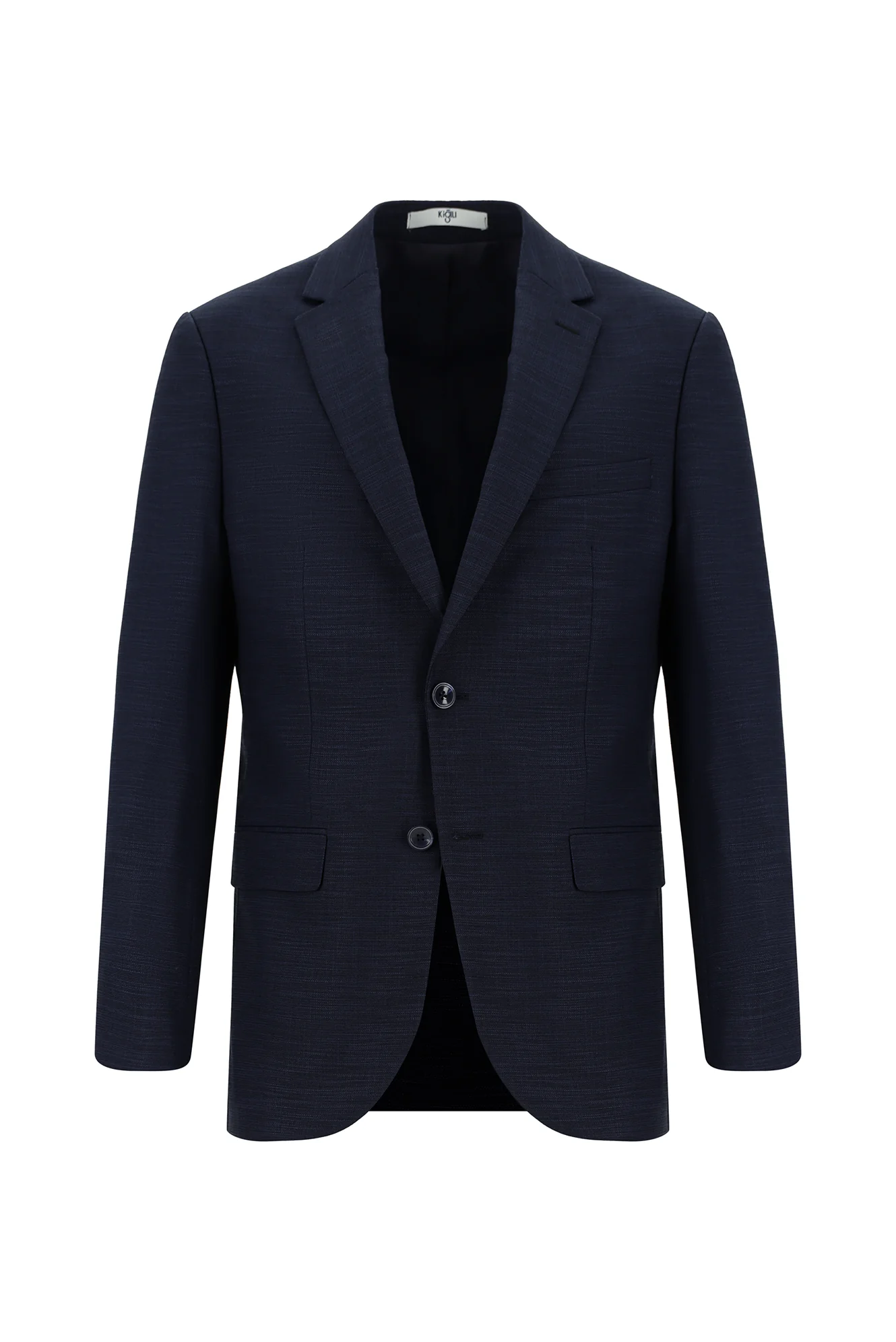 Koyu Lacivert 7 Drop Slim Fit Dar Kesim Desenli Takım Elbise - Image 2