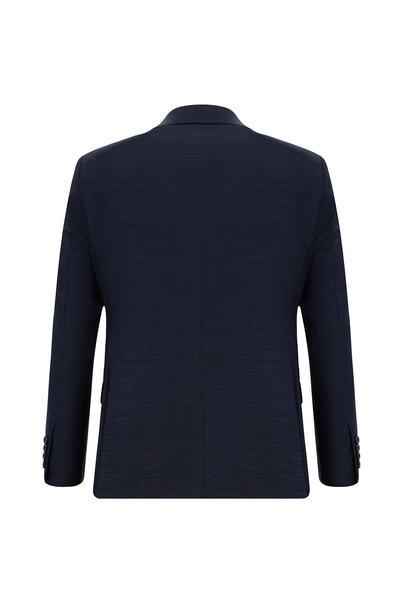 Koyu Lacivert 7 Drop Slim Fit Dar Kesim Desenli Takım Elbise - Image 3