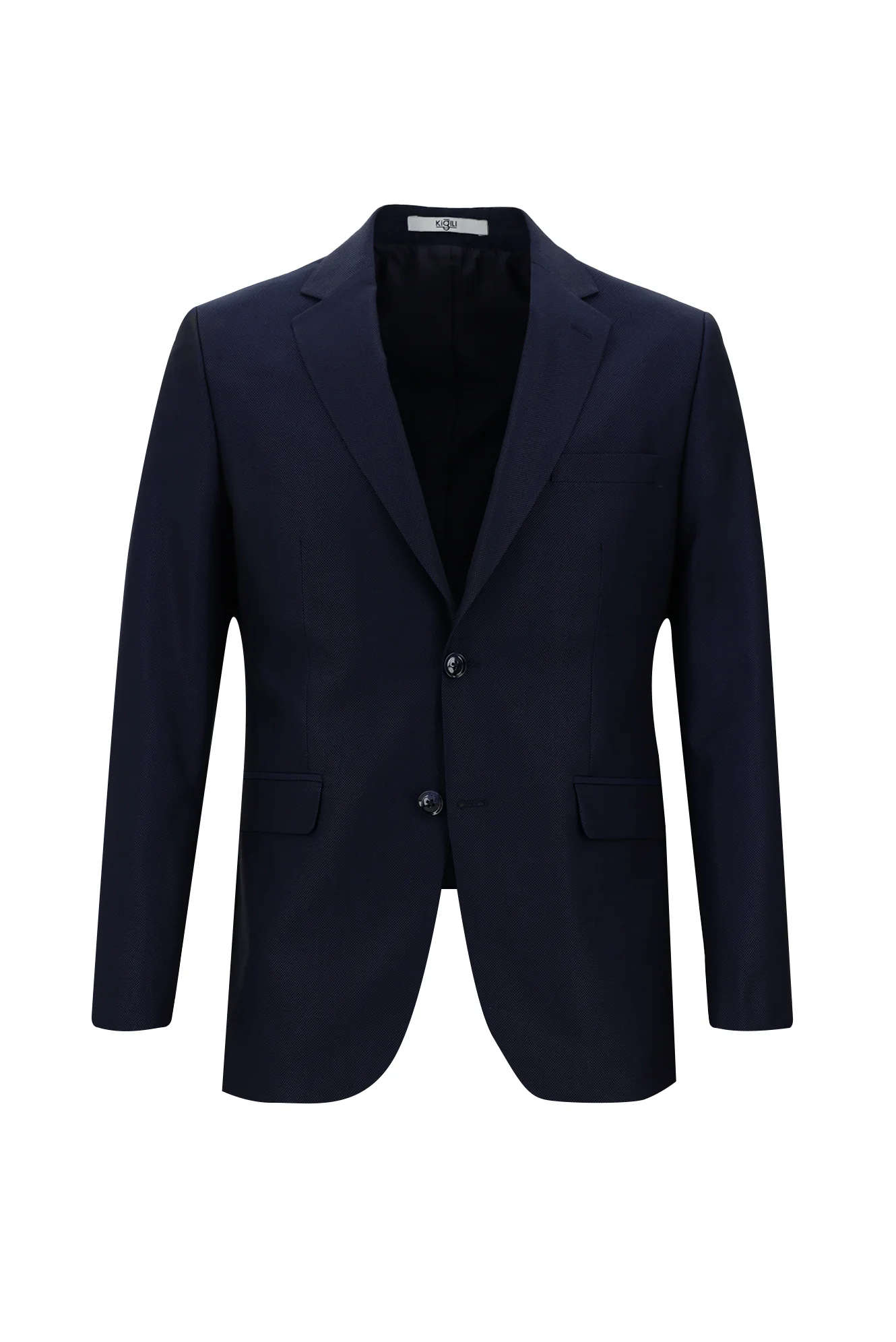 Koyu Lacivert 7 Drop Slim Fit Dar Kesim Desenli Takım Elbise - Image 2