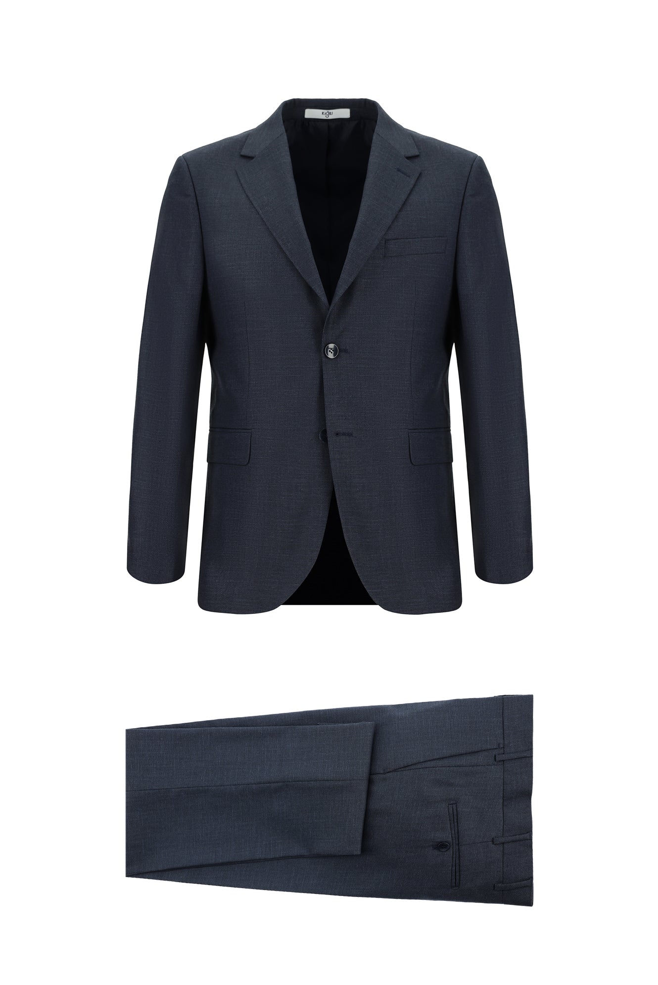 Koyu Lacivert 7 Drop Slim Fit Dar Kesim Desenli Takım Elbise