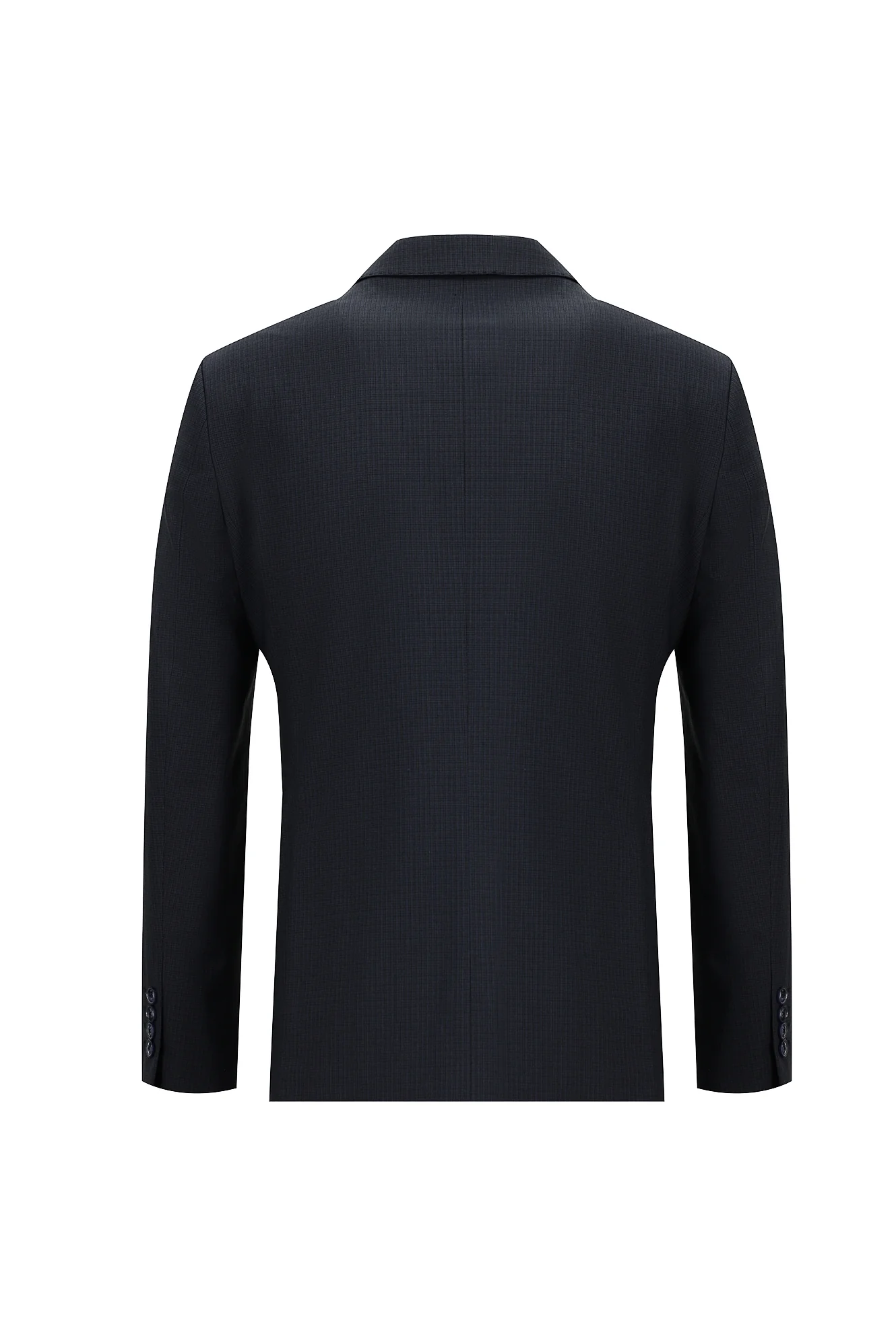 Koyu Lacivert 7 Drop Slim Fit Dar Kesim Ekose Takım Elbise - Image 3