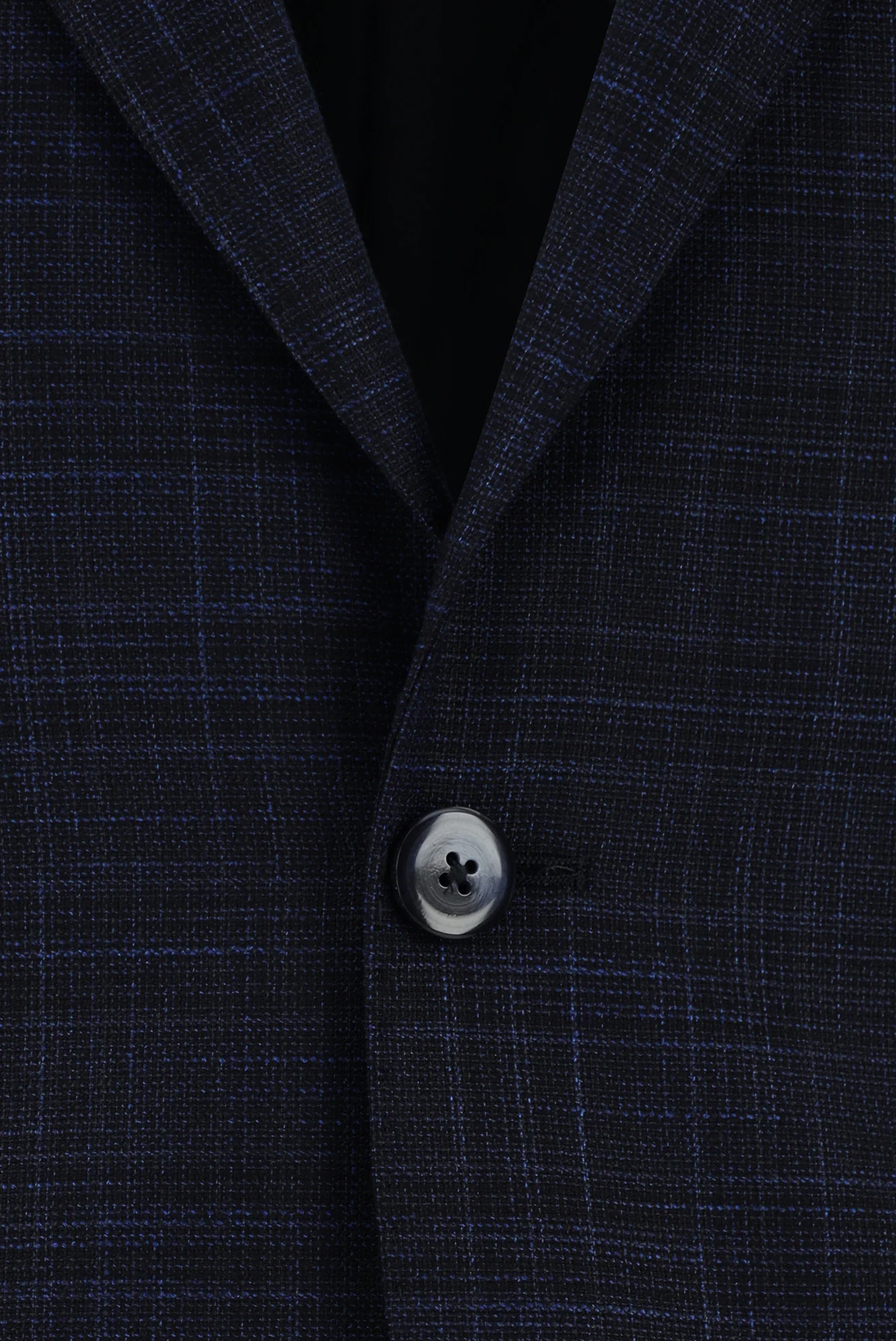 Koyu Lacivert 7 Drop Slim Fit Dar Kesim Ekose Takım Elbise - Image 4
