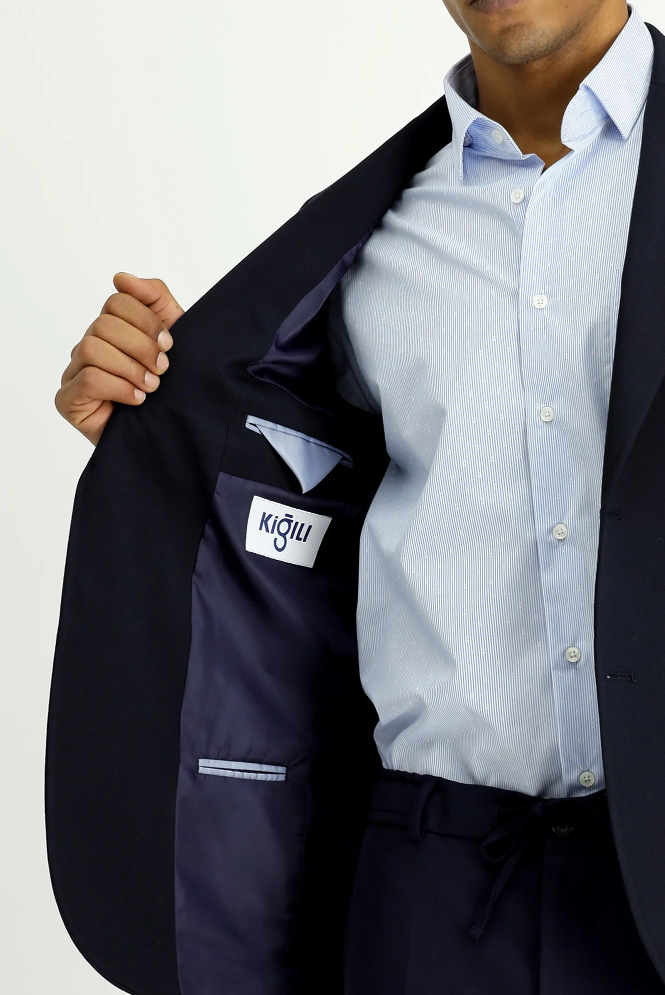 Koyu Lacivert 7 Drop Slim Fit Dar Kesim Klasik Fermuar Cepli Ceket - Image 6