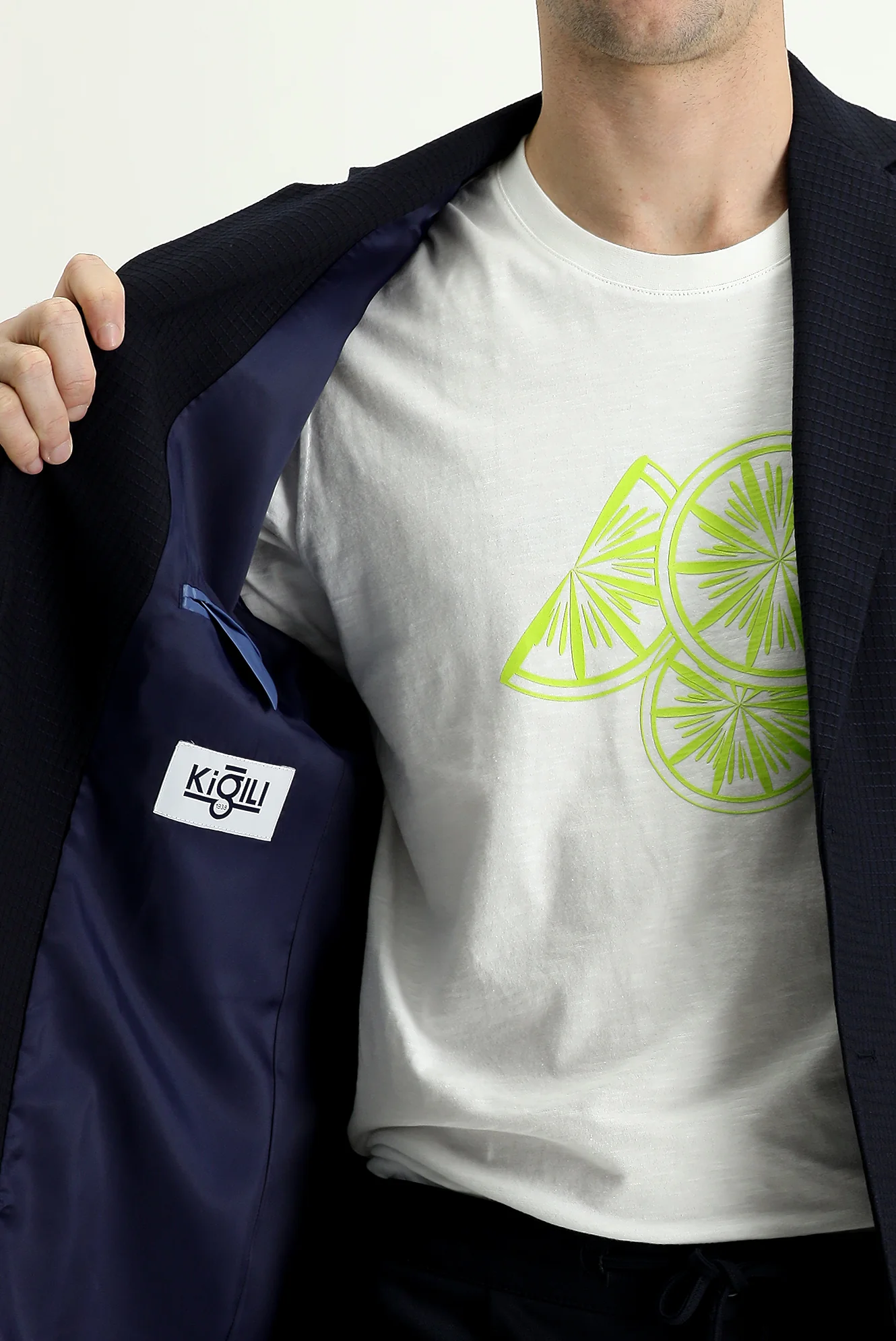 Koyu Lacivert 7 Drop Slim Fit Dar Kesim Klasik Kareli Ceket - Image 6