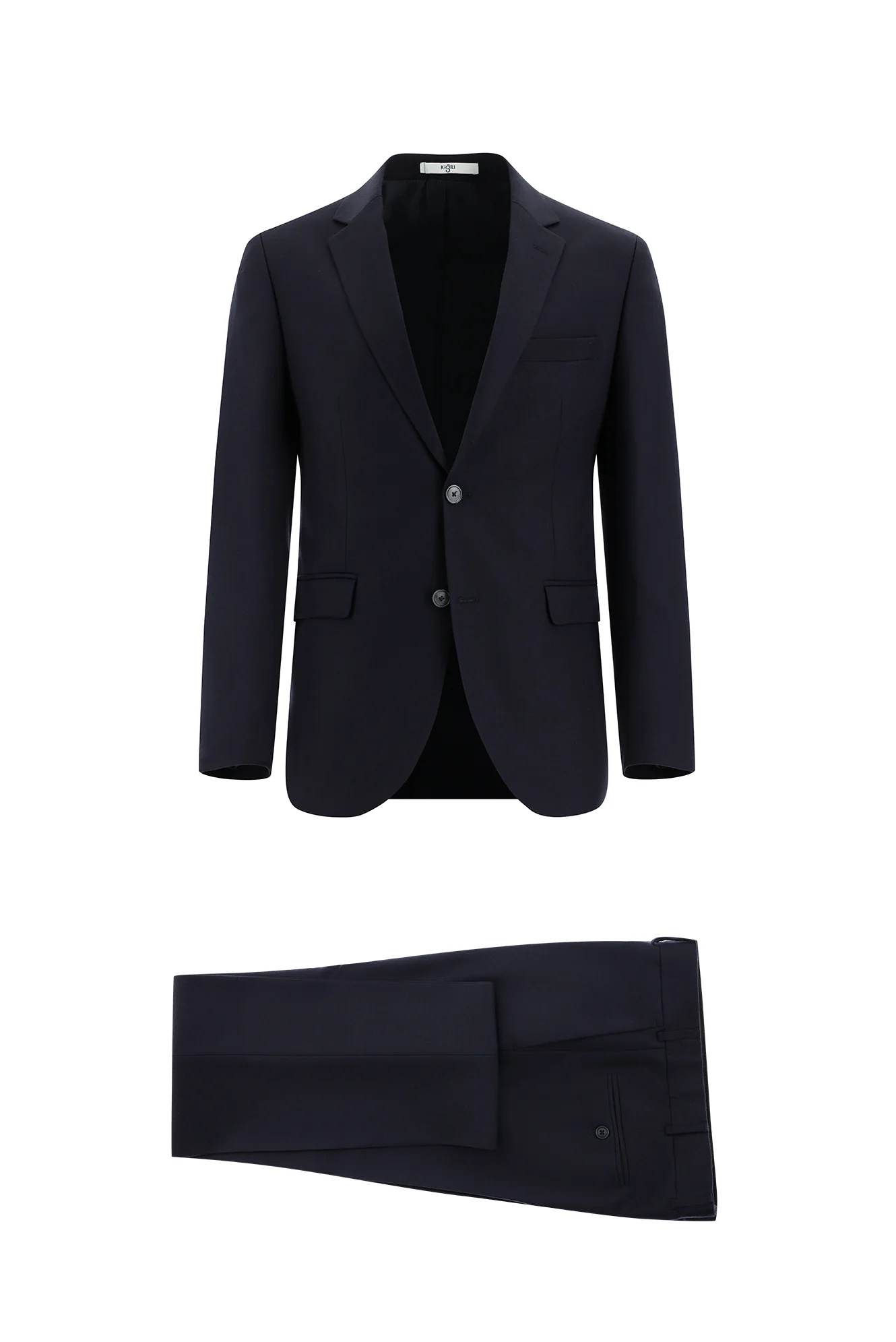 Koyu Lacivert 7 Drop Slim Fit Dar Kesim Keten Karışımlı Takım Elbise