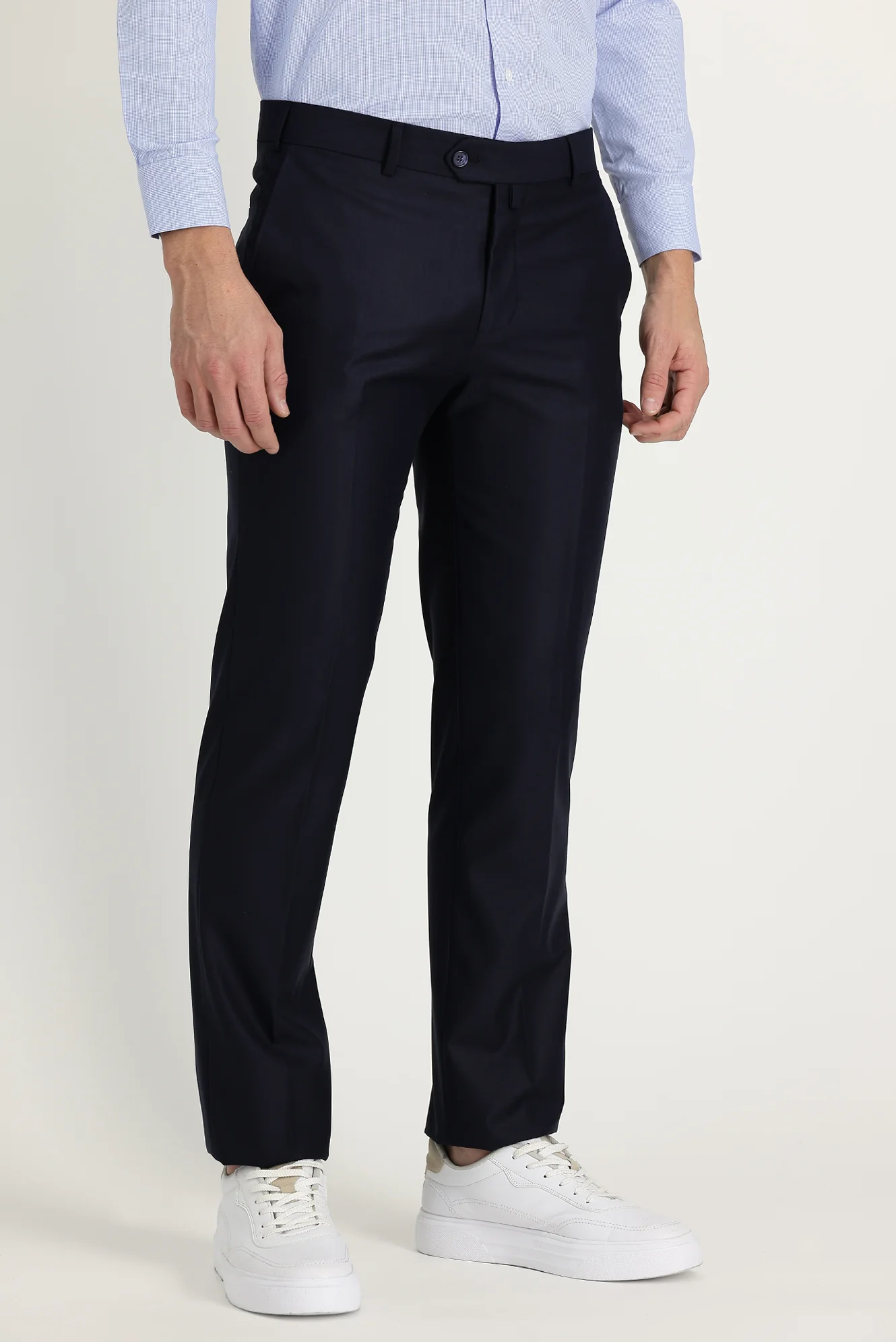 Koyu Lacivert 7 Drop Slim Fit Dar Kesim Klasik Kumaş Pantolon - Image 2