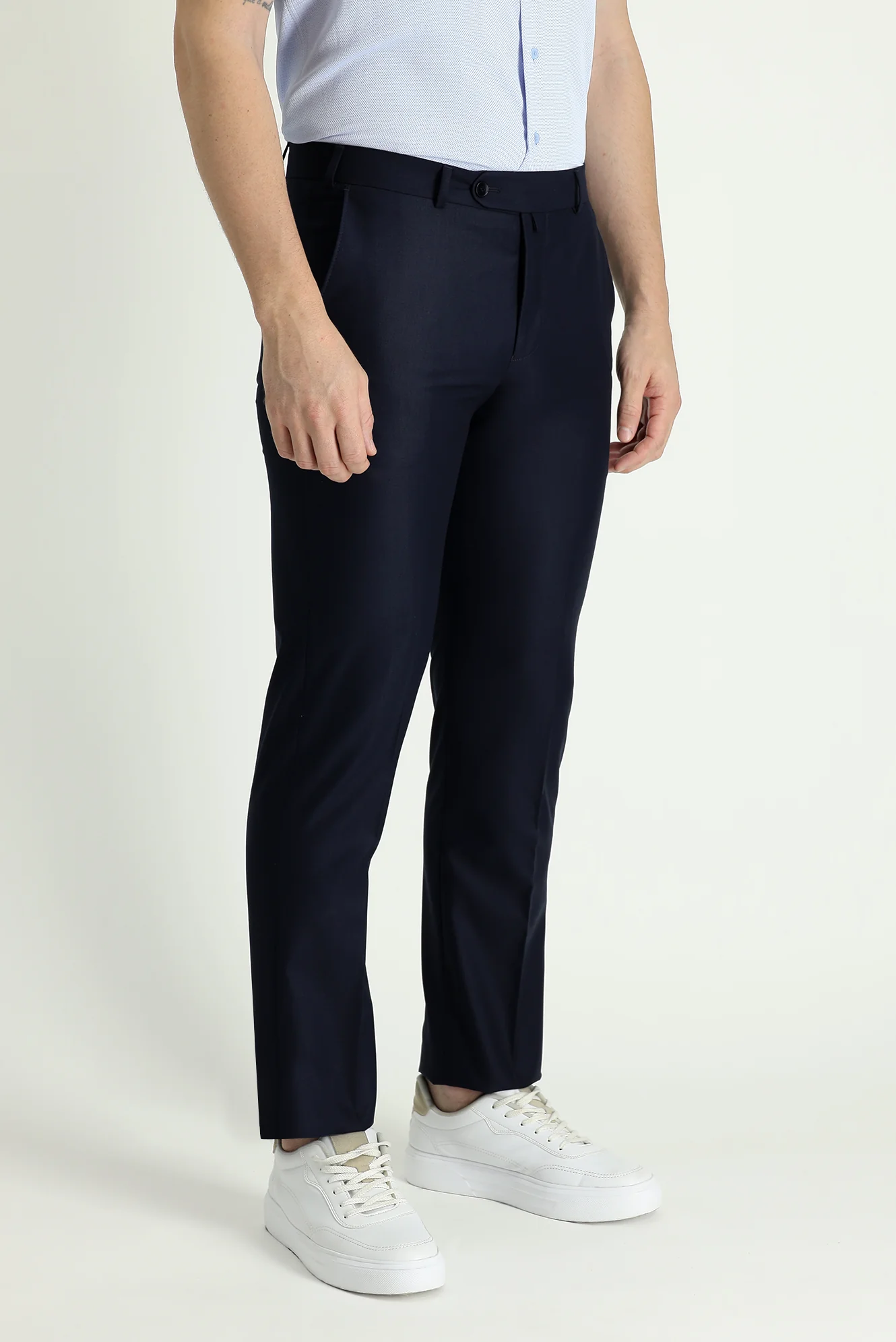 Koyu Lacivert 7 Drop Slim Fit Dar Kesim Klasik Kumaş Pantolon - Image 3