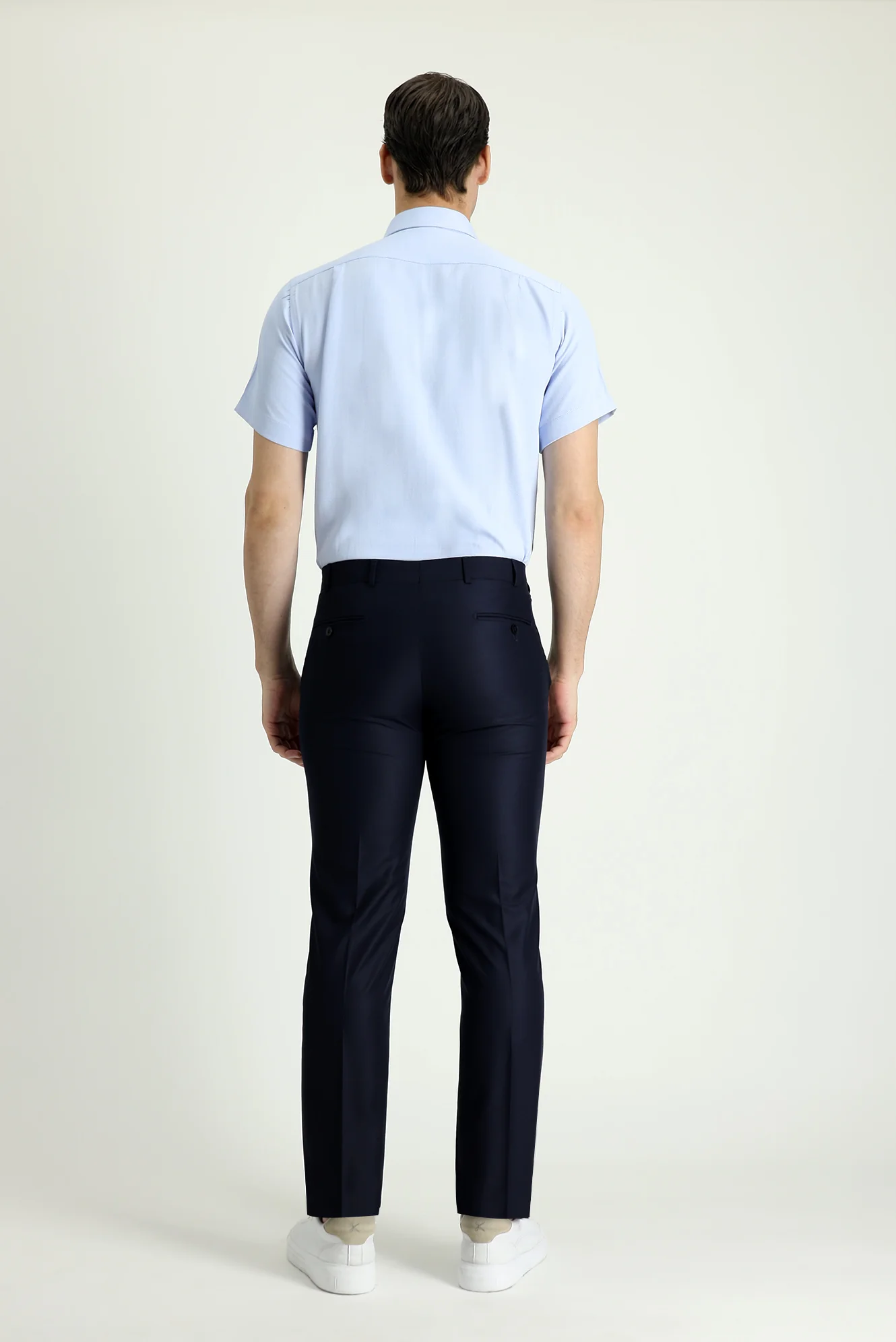 Koyu Lacivert 7 Drop Slim Fit Dar Kesim Klasik Kumaş Pantolon - Image 4