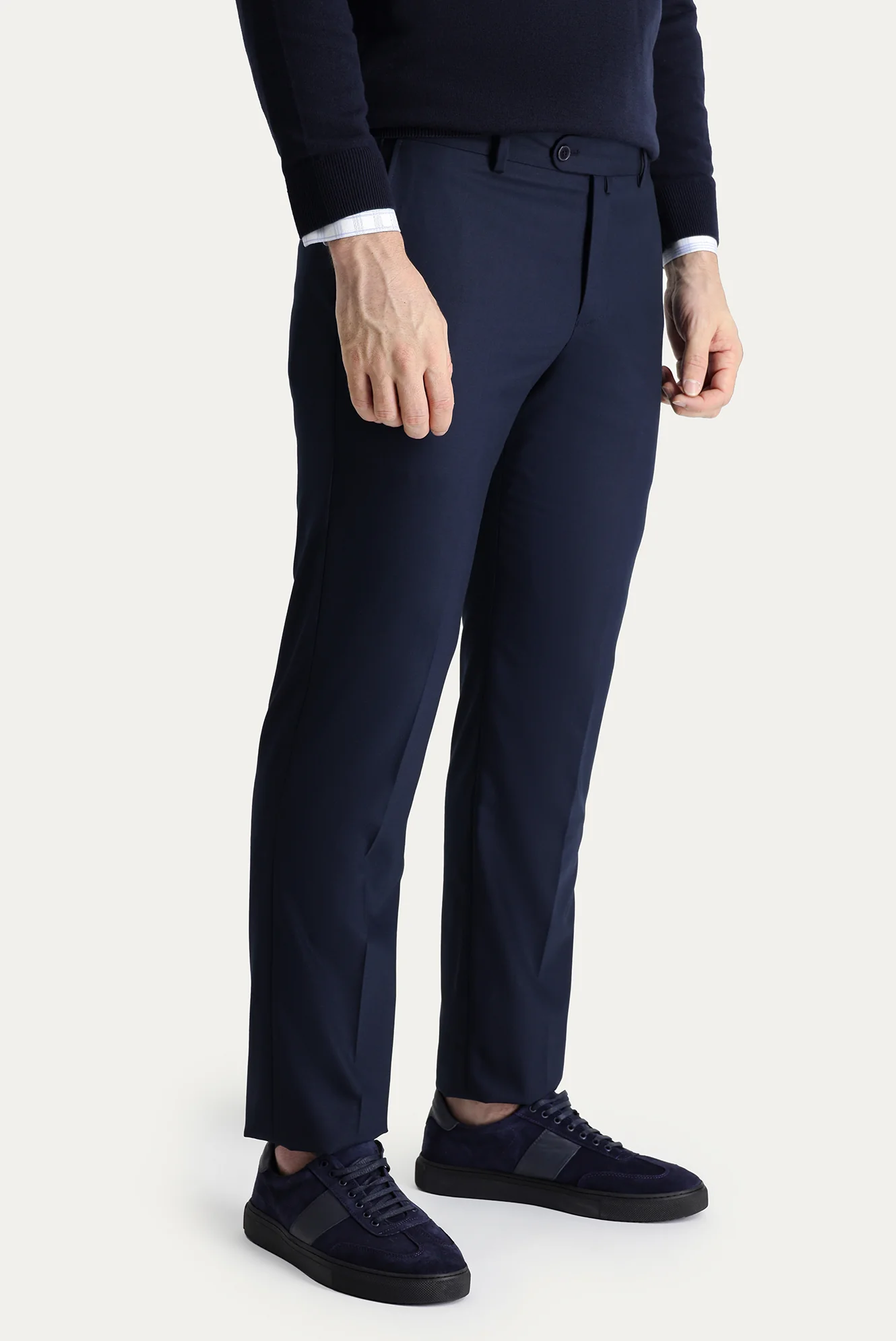 Koyu Lacivert 7 Drop Slim Fit Dar Kesim Klasik Kumaş Pantolon - Image 2