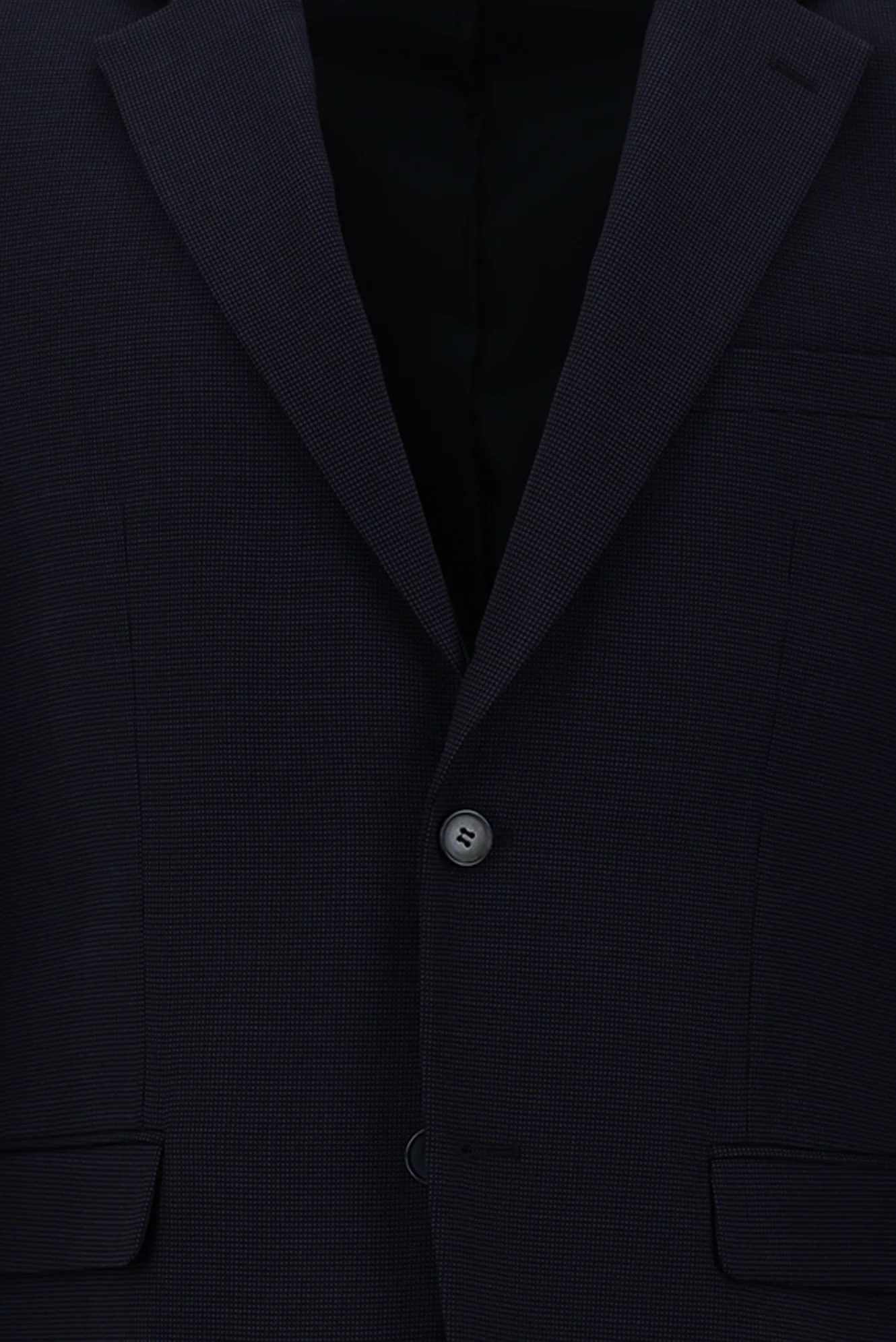 Koyu Lacivert 7 Drop Slim Fit Dar Kesim Kuşgözü Takım Elbise - Image 4