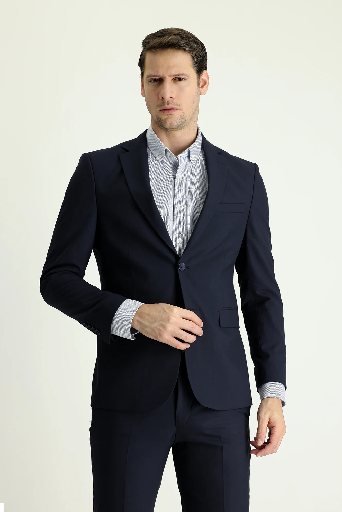 Koyu Lacivert 7 Drop Slim Fit Dar Kesim Takım Elbise - Image 2