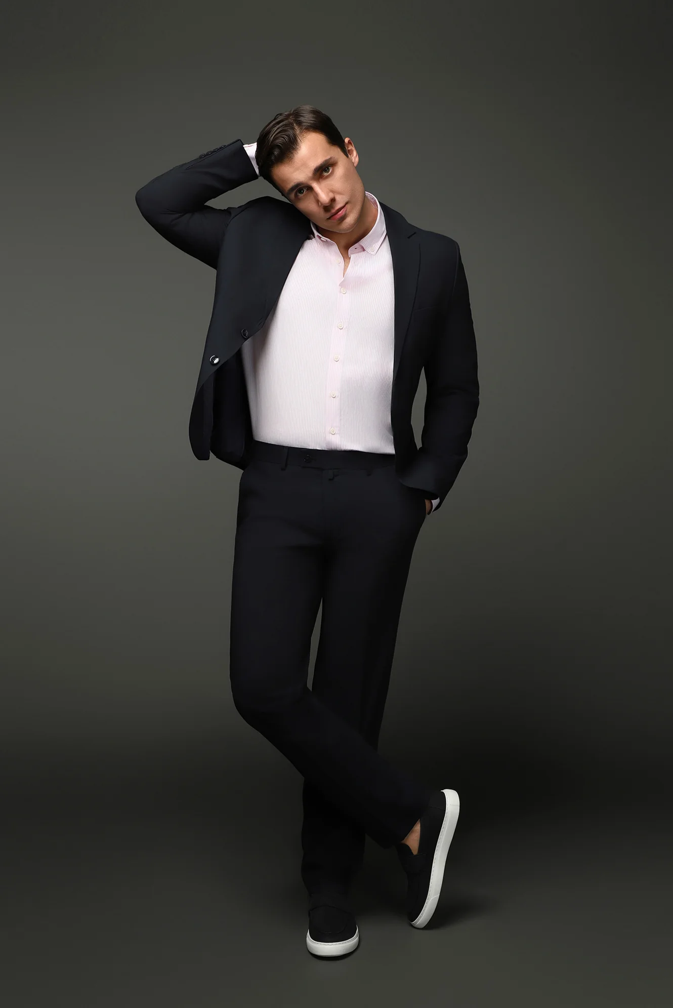 Koyu Lacivert 7 Drop Slim Fit Dar Kesim Mevsimlik Likralı Esnek Takım Elbise - Image 10