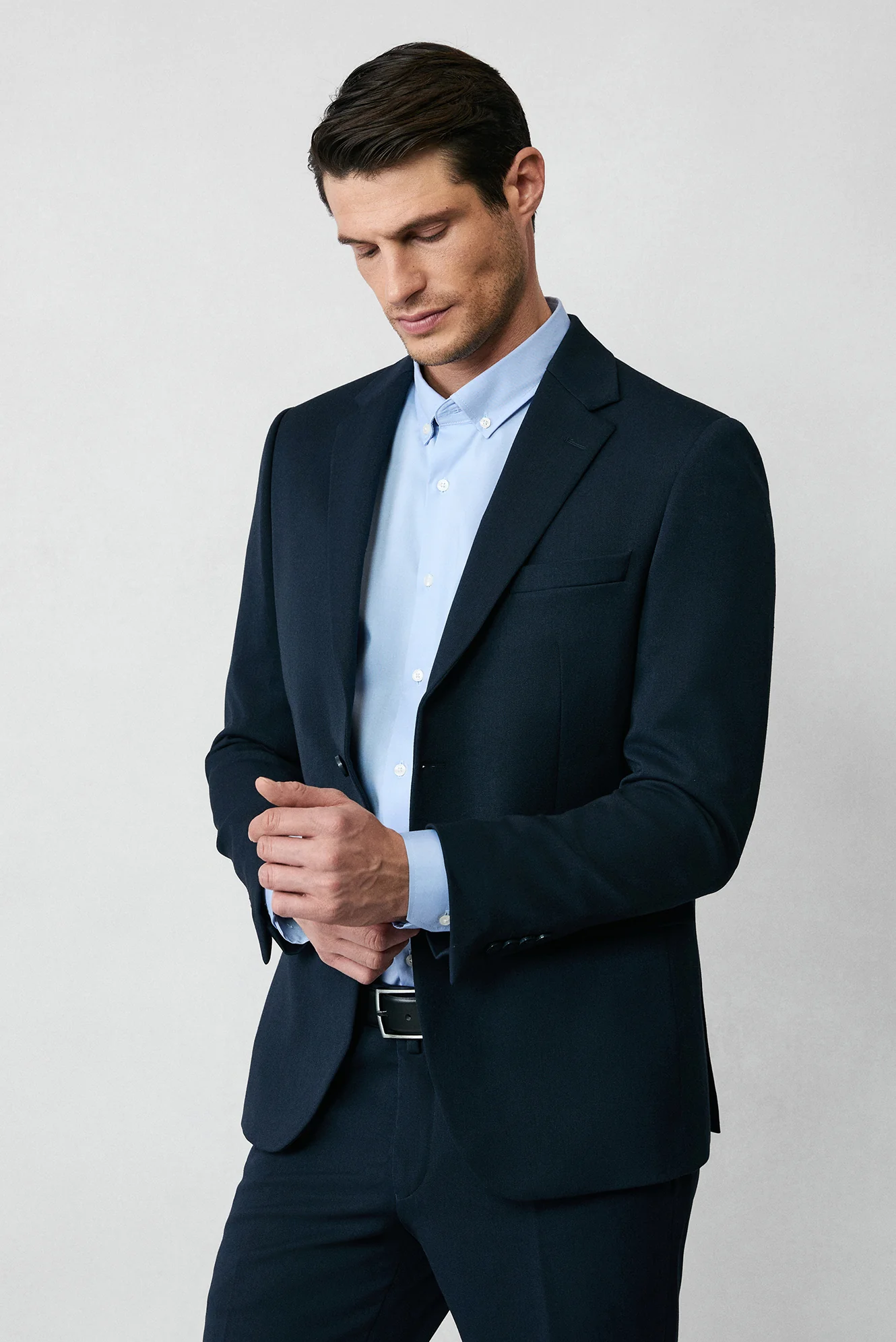Koyu Lacivert 7 Drop Slim Fit Dar Kesim Mevsimlik Likralı Esnek Takım Elbise - Image 5
