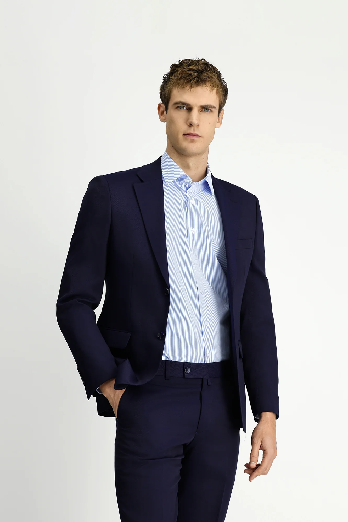 Koyu Lacivert 7 Drop Slim Fit Dar Kesim Takım Elbise - Image 4