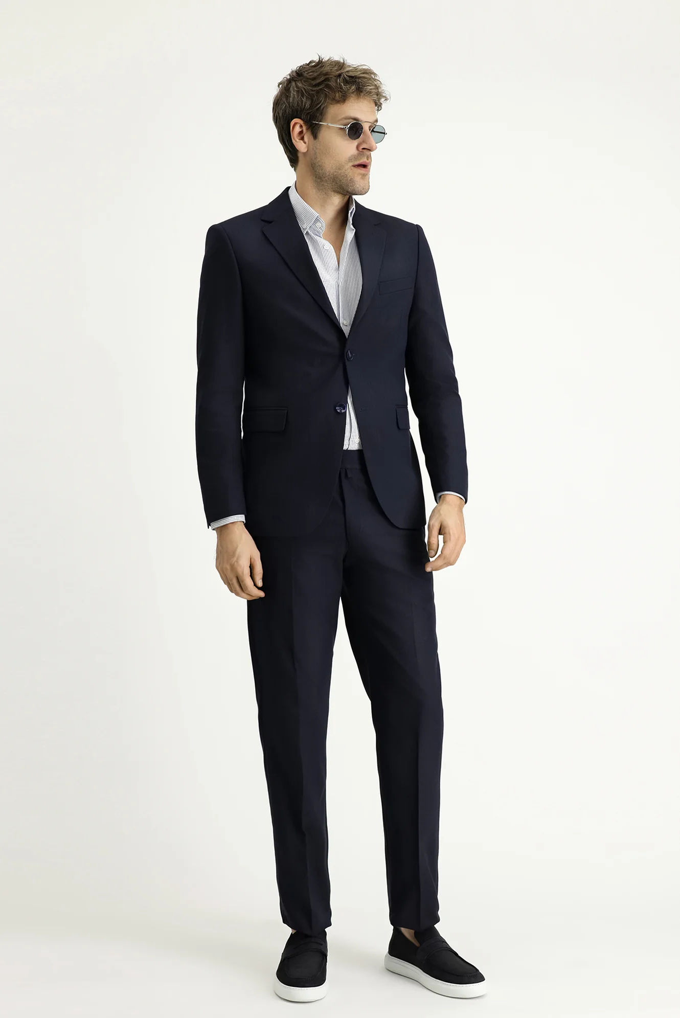 Koyu Lacivert 7 Drop Slim Fit Dar Kesim Takım Elbise - Image 2