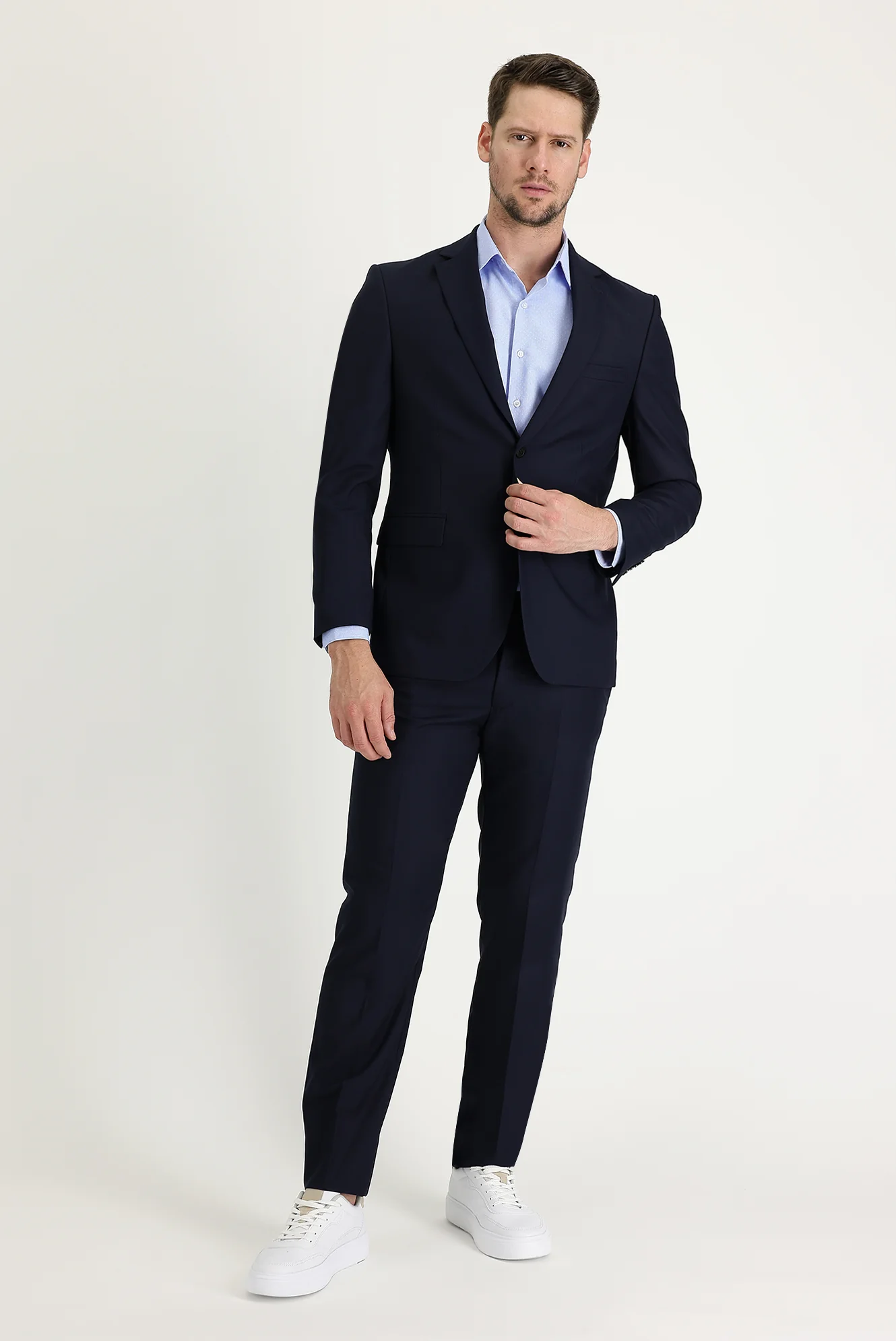 Koyu Lacivert 7 Drop Slim Fit Dar Kesim Takım Elbise