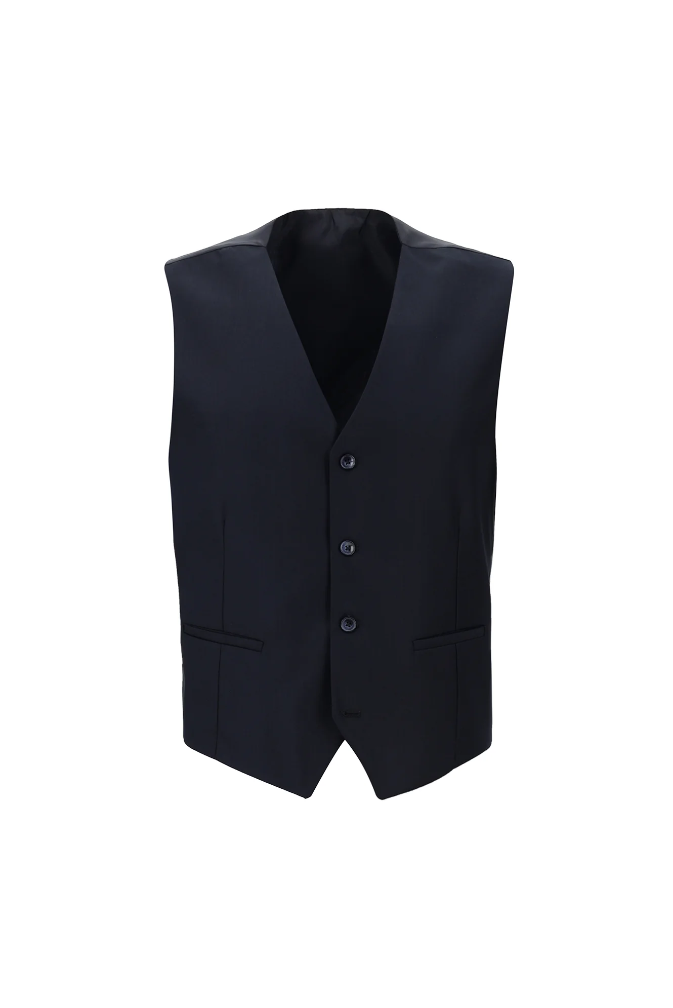 Koyu Lacivert 7 Drop Slim Fit Dar Kesim Kombinli Yelekli Takım Elbise - Image 4