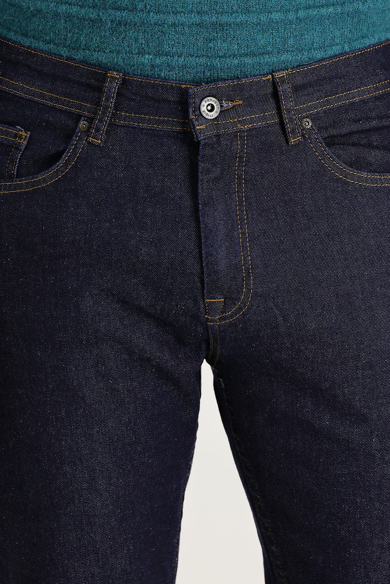 Koyu Lacivert Slim Fit Dar Kesim Likralı Denim Pantolon - Image 4