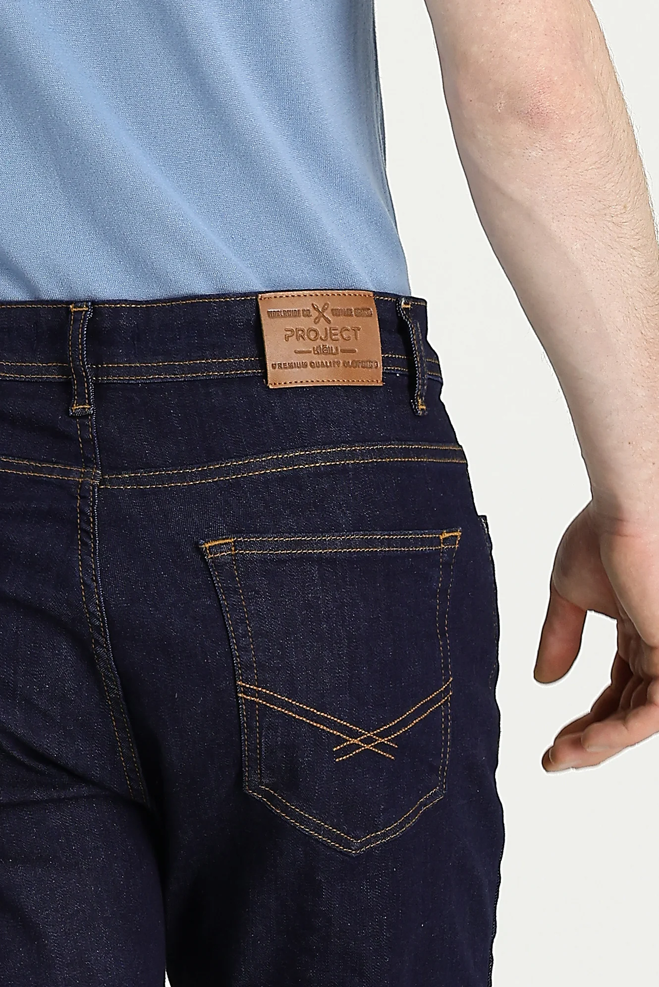 Koyu Lacivert Slim Fit Dar Kesim Likralı Denim Pantolon - Image 5