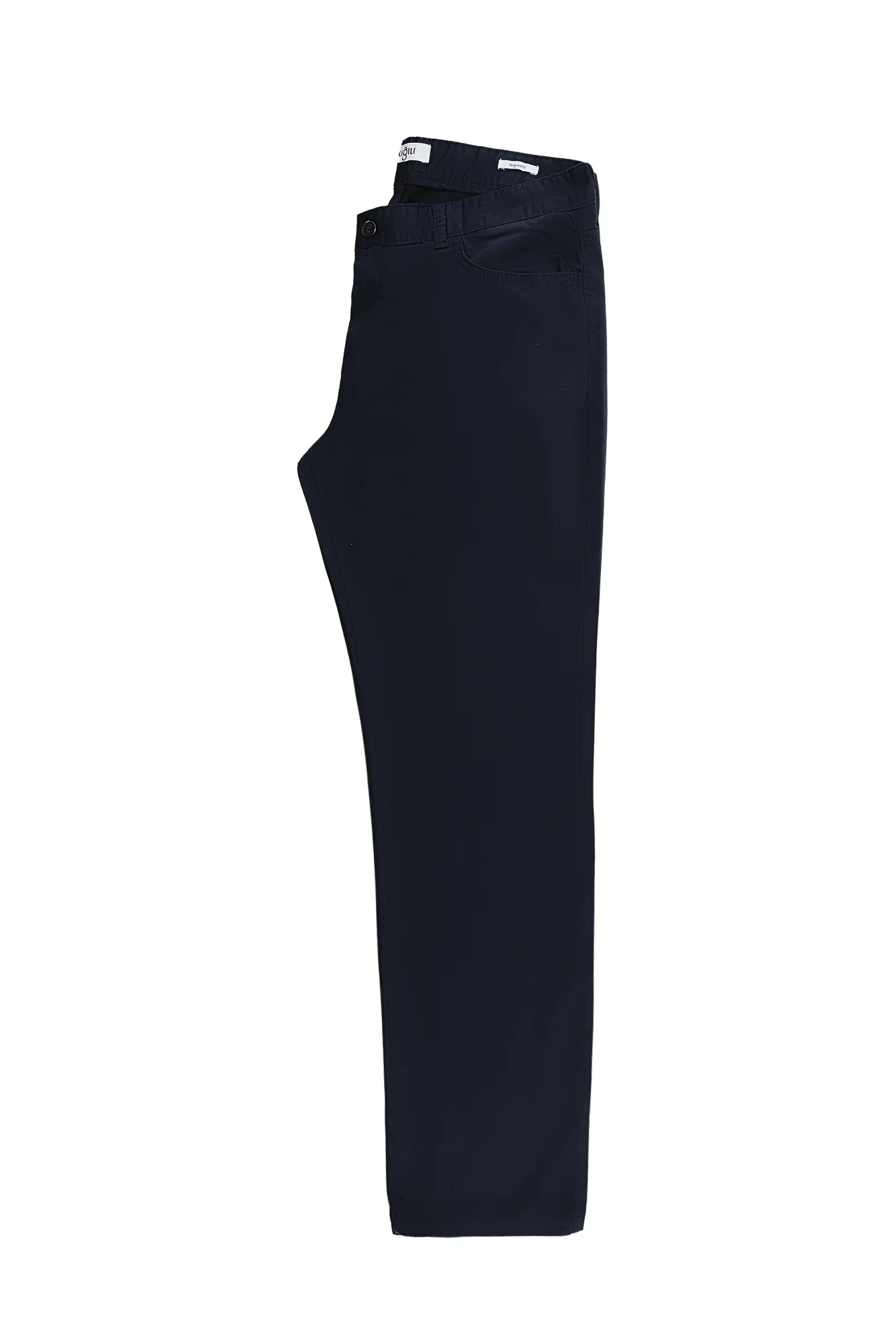 Koyu Lacivert Slim Fit Dar Kesim Likralı Kanvas / Chino Pantolon
