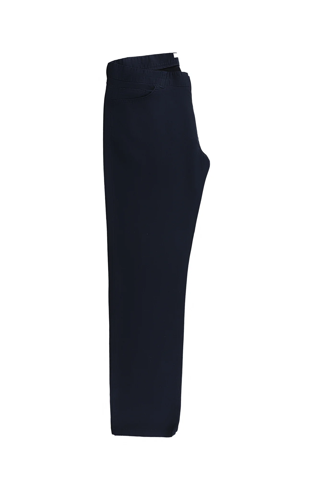 Koyu Lacivert Slim Fit Dar Kesim Likralı Kanvas / Chino Pantolon - Image 2