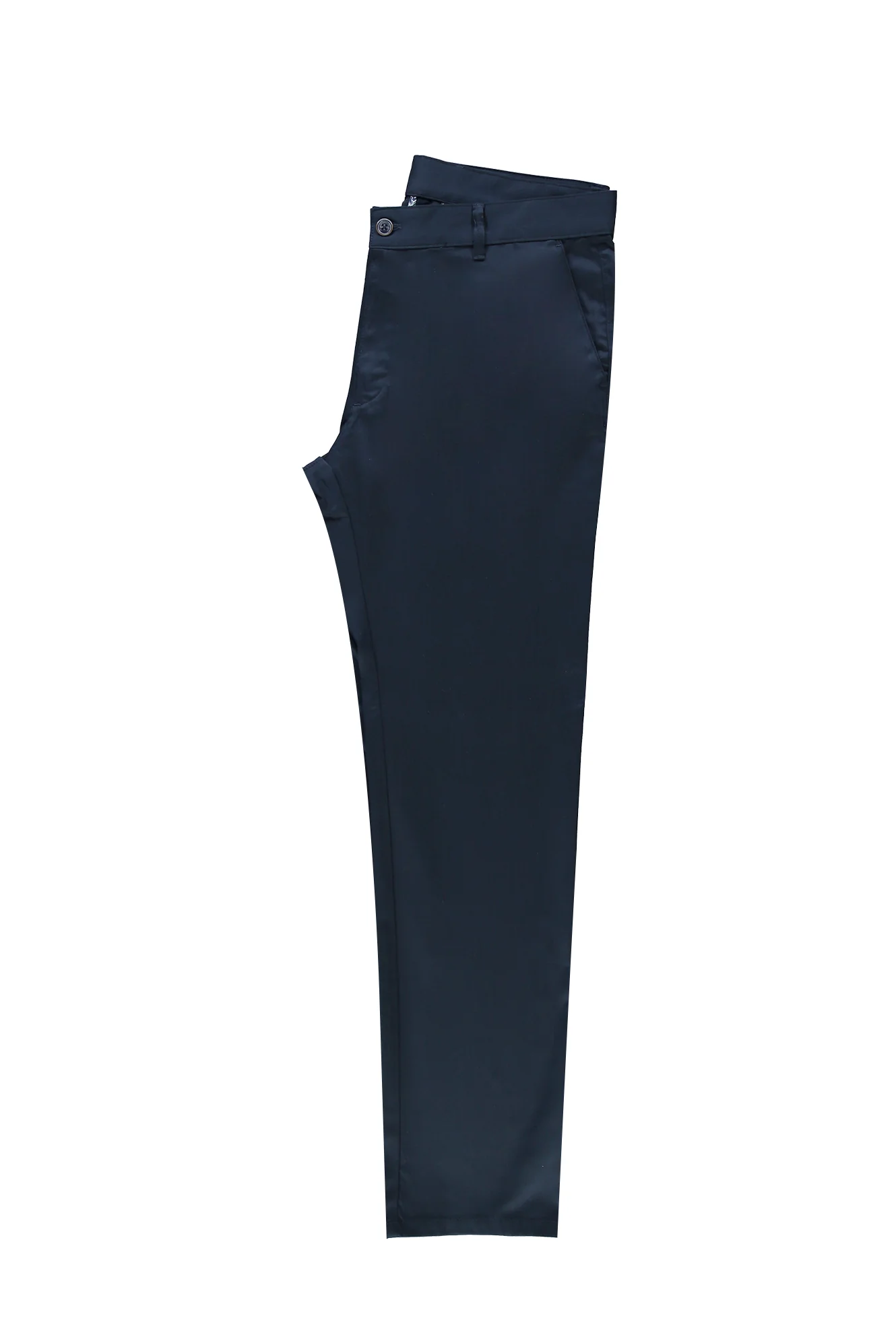 Koyu Lacivert Slim Fit Dar Kesim Likralı Kanvas / Chino Pantolon