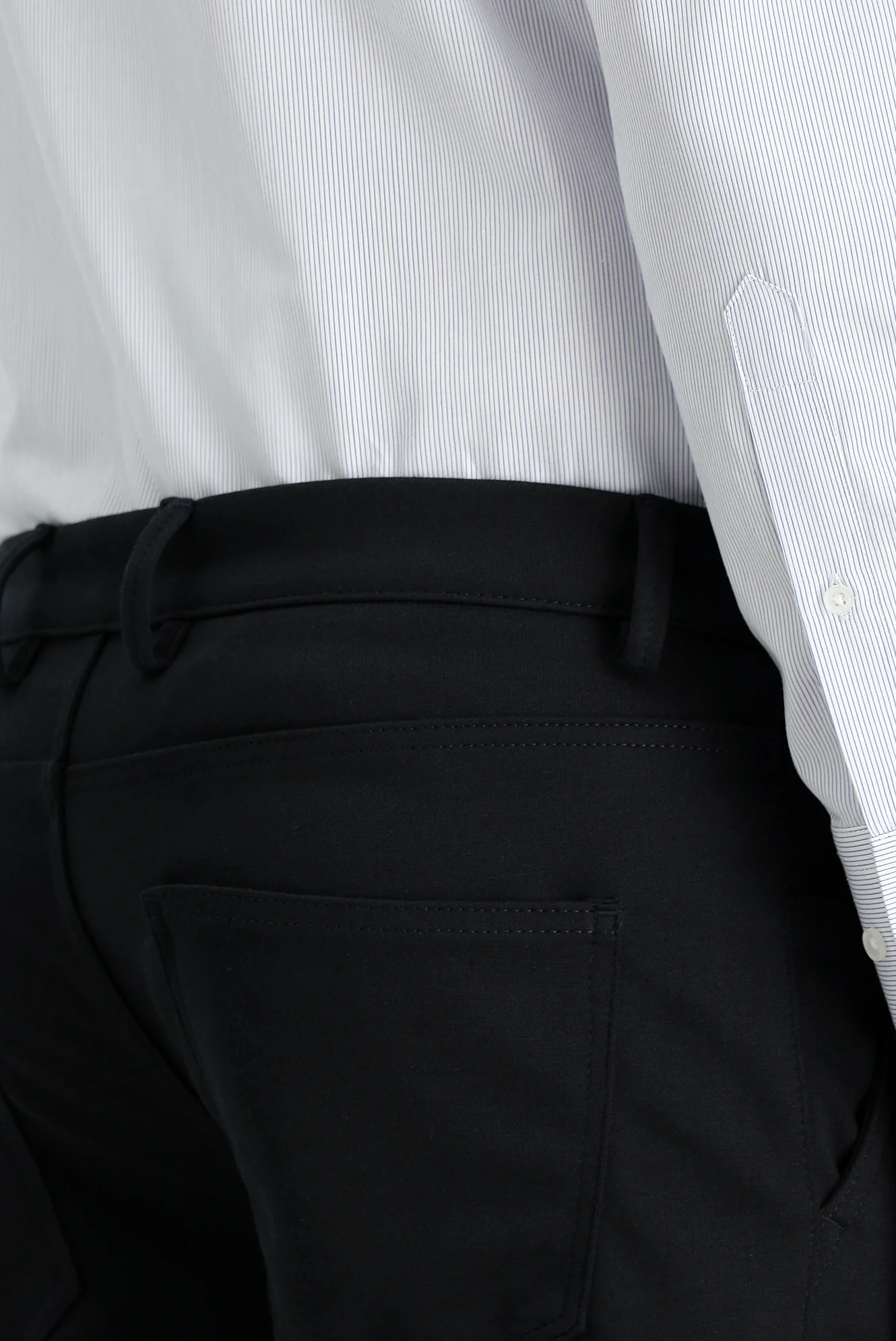 Koyu Lacivert 7 Drop Slim Fit Dar Kesim Likralı Örme Klasik Kumaş Pantolon - Image 5