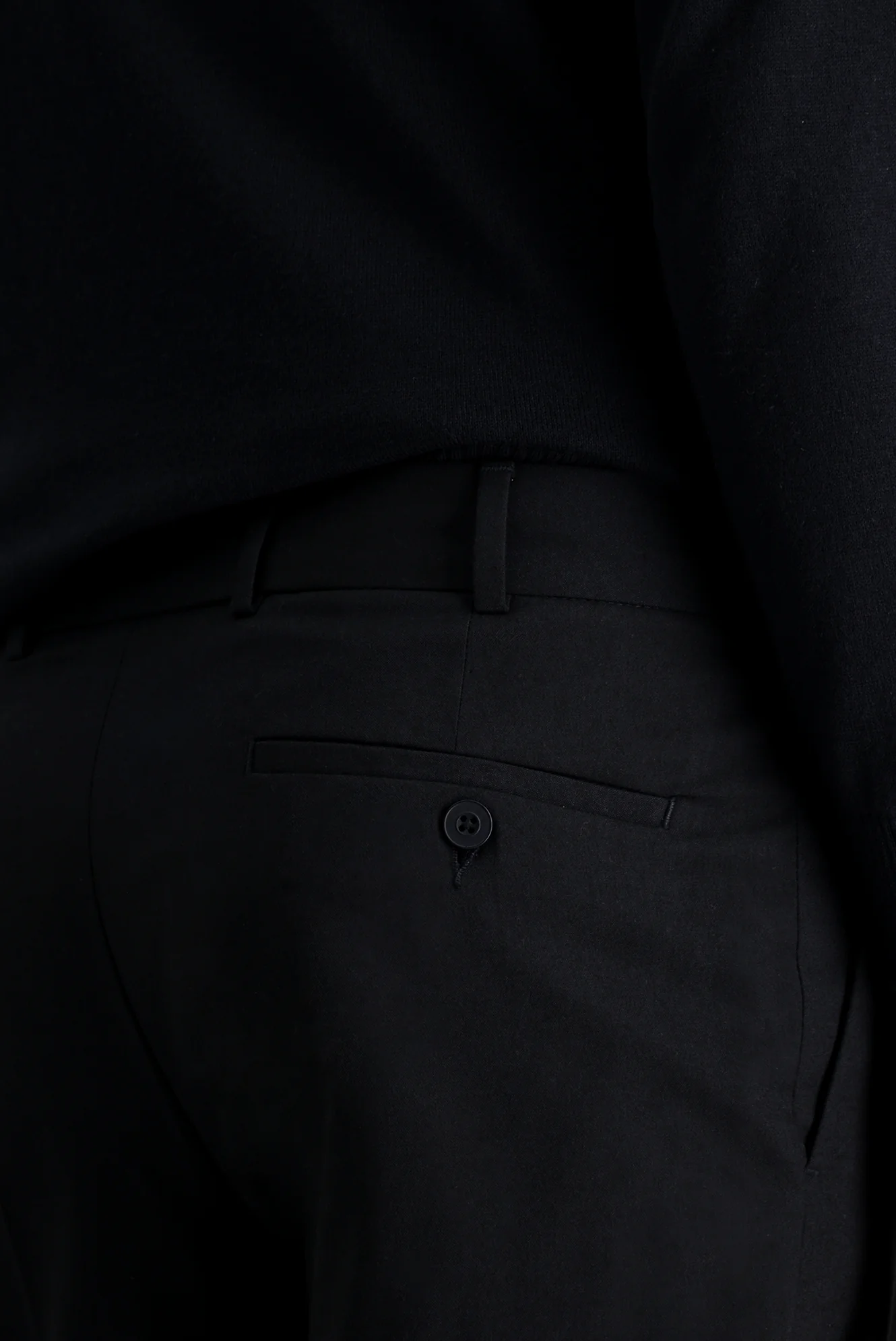 Koyu Lacivert 7 Drop Slim Fit Dar Kesim Likralı Pileli Klasik Kumaş Pantolon - Image 5
