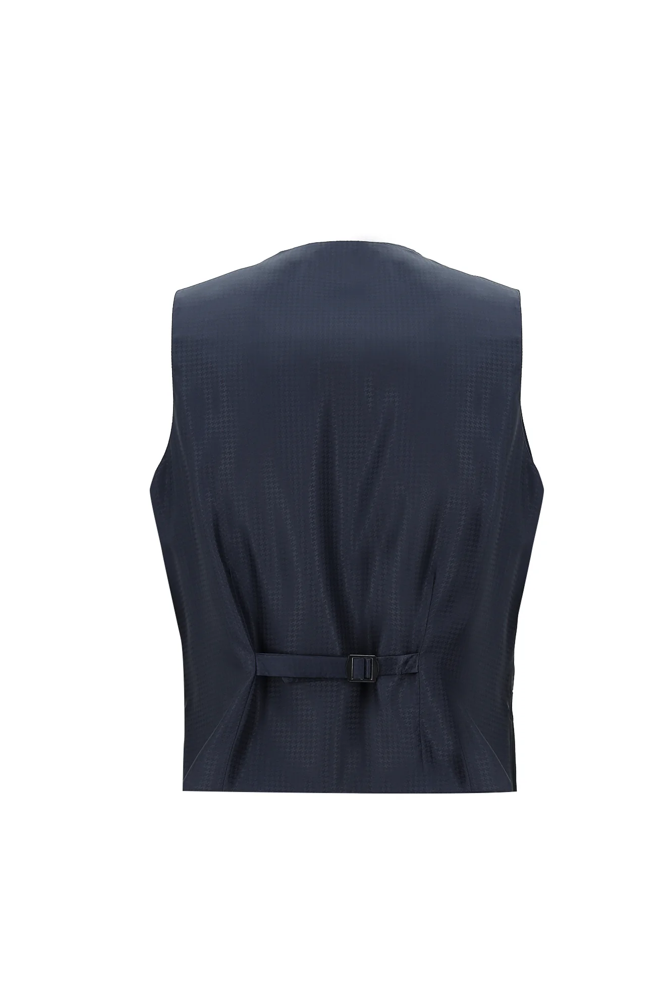 Koyu Lacivert 7 Drop Slim Fit Dar Kesim Mono Yaka Yelekli Smokin & Damatlık - Image 5